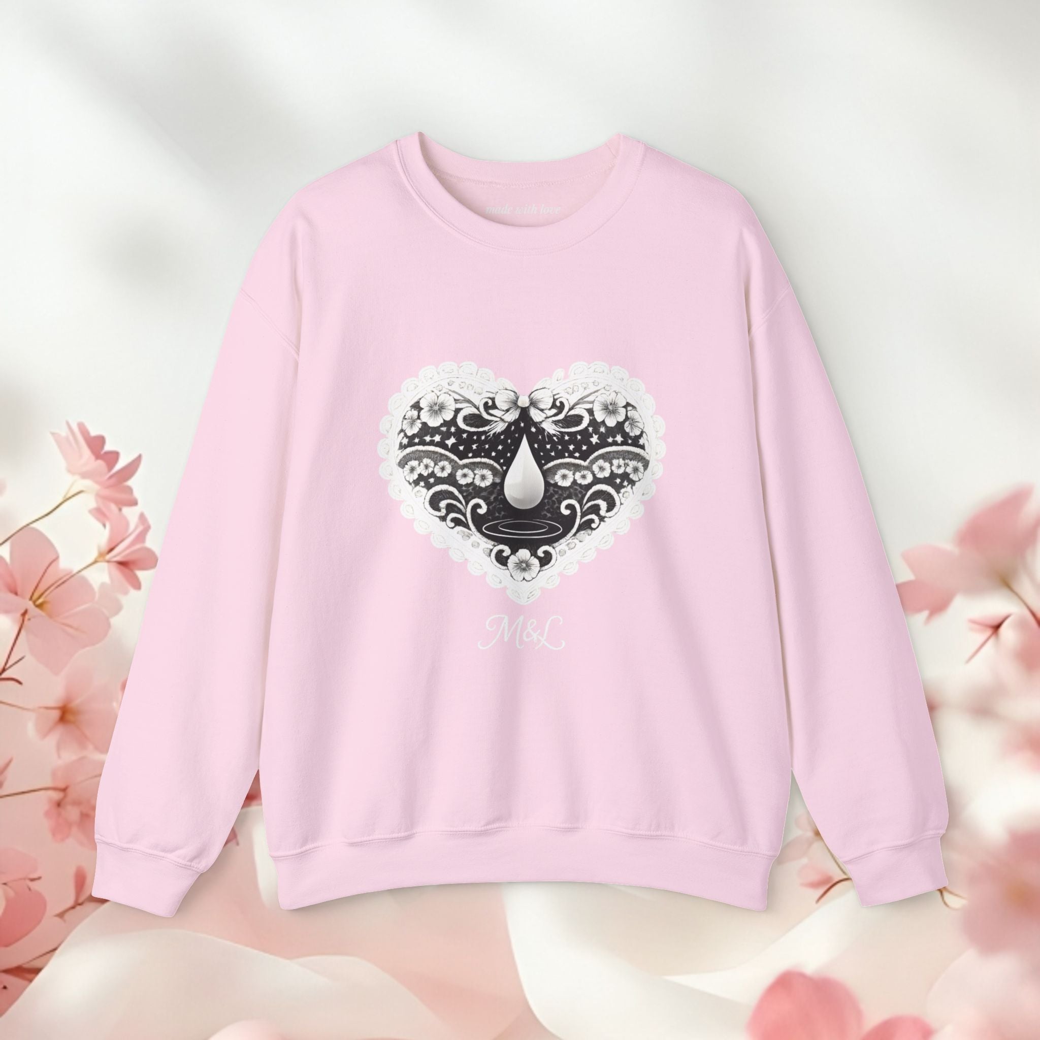 Lace Heart Graphic Sweatshirt