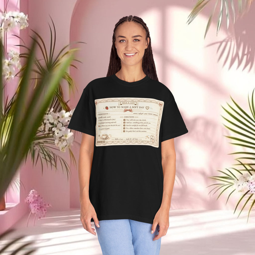 Vintage Tea-Recipe T-Shirt — "How to Make a Soft Day" Aesthetic Tee