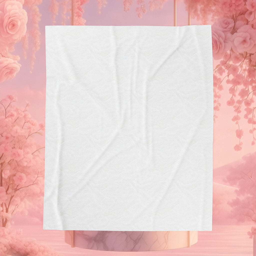 Kawaii Whimsical Velveteen Plush Blanket — Cute Cozy Throw