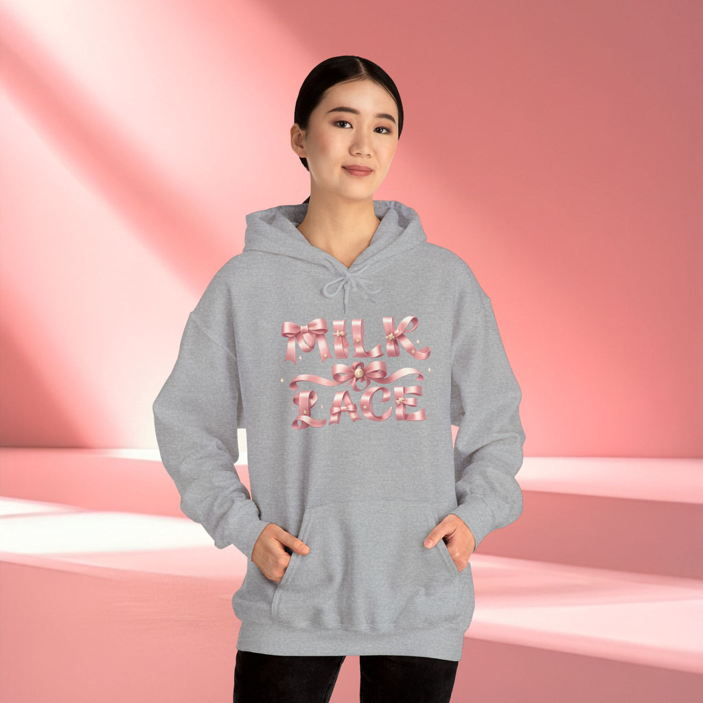 Floral Feminine Typography Hoodie — Feminine Floral Script Hooded Sweatshirt
