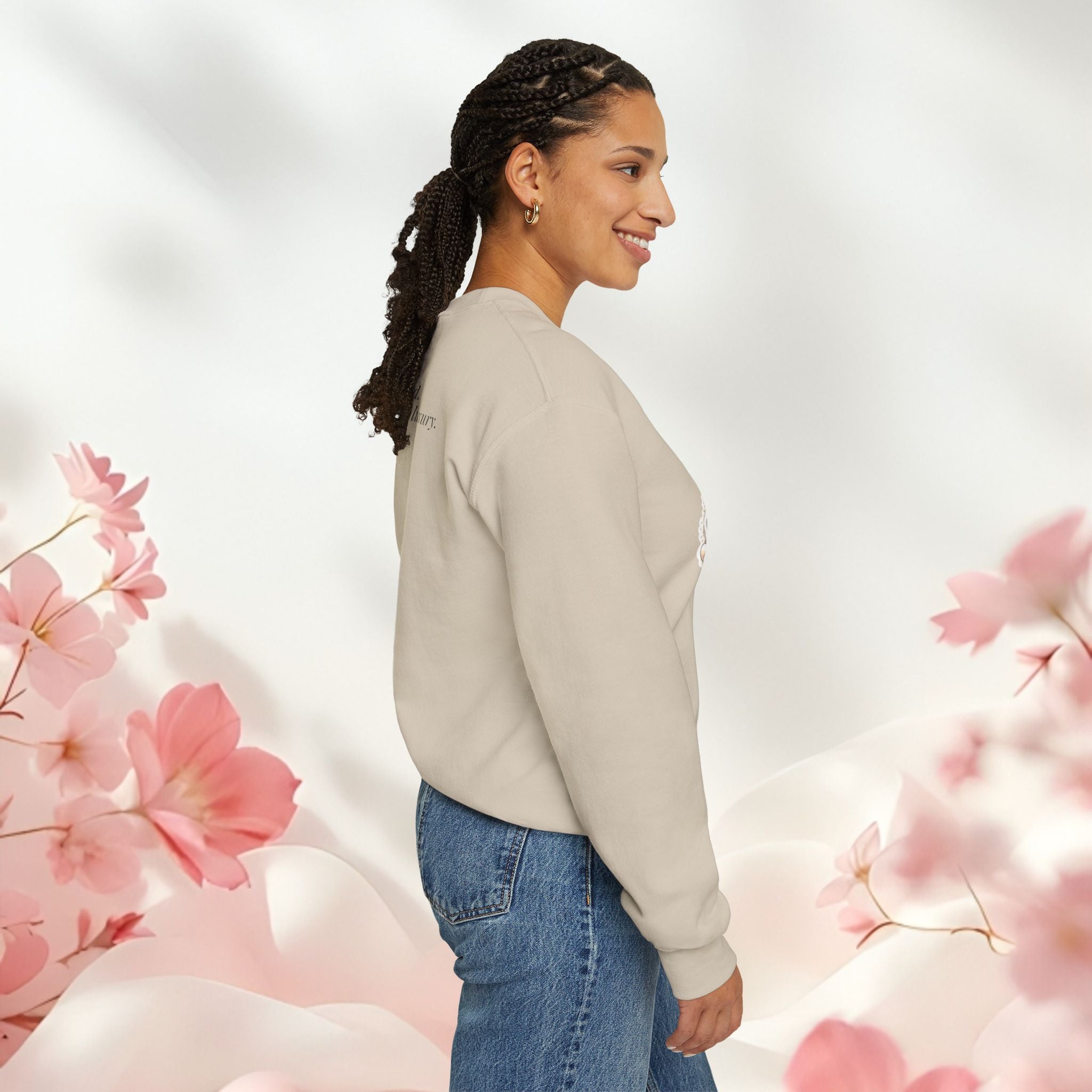 Milk & Lace Crewneck Sweatshirt — Cute Pastel Vintage Milk Carton Design