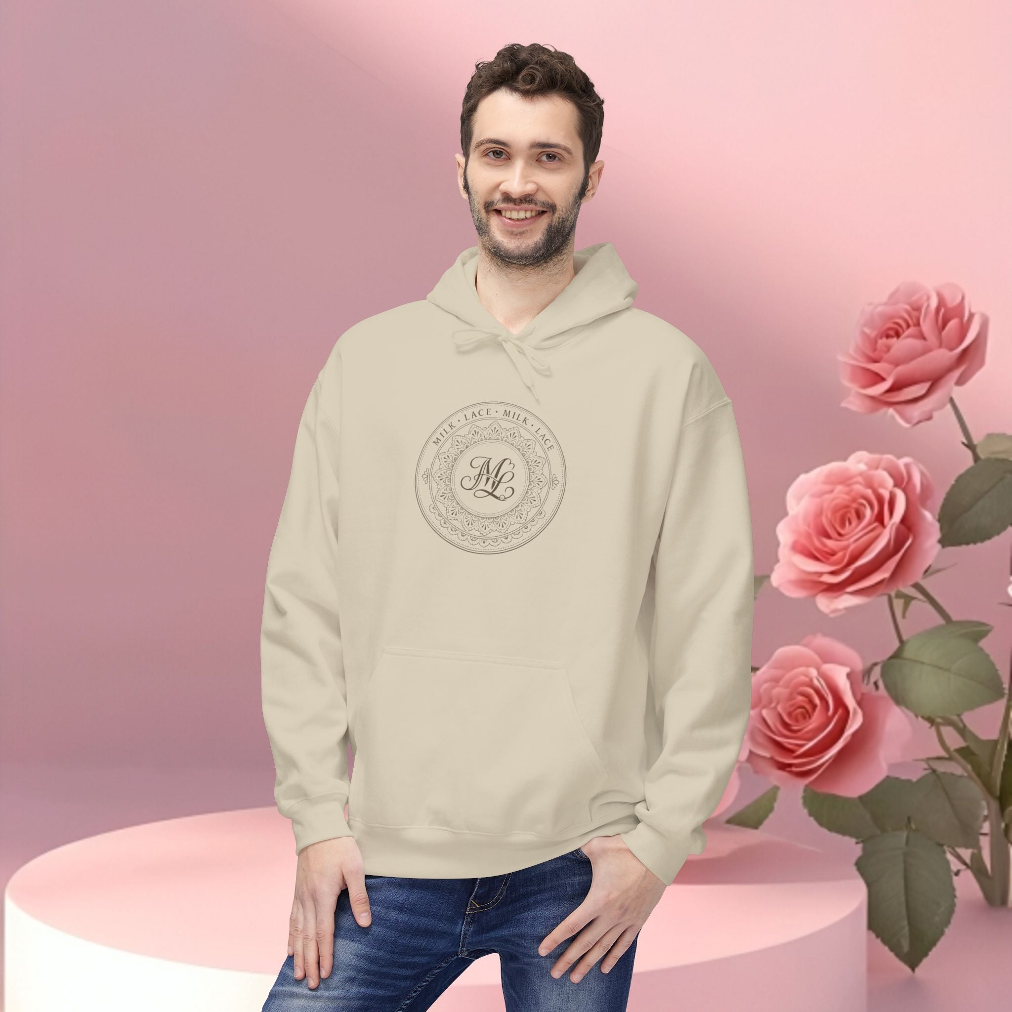 Minimalist Floral Typographic Hoodie — Floral Text Design