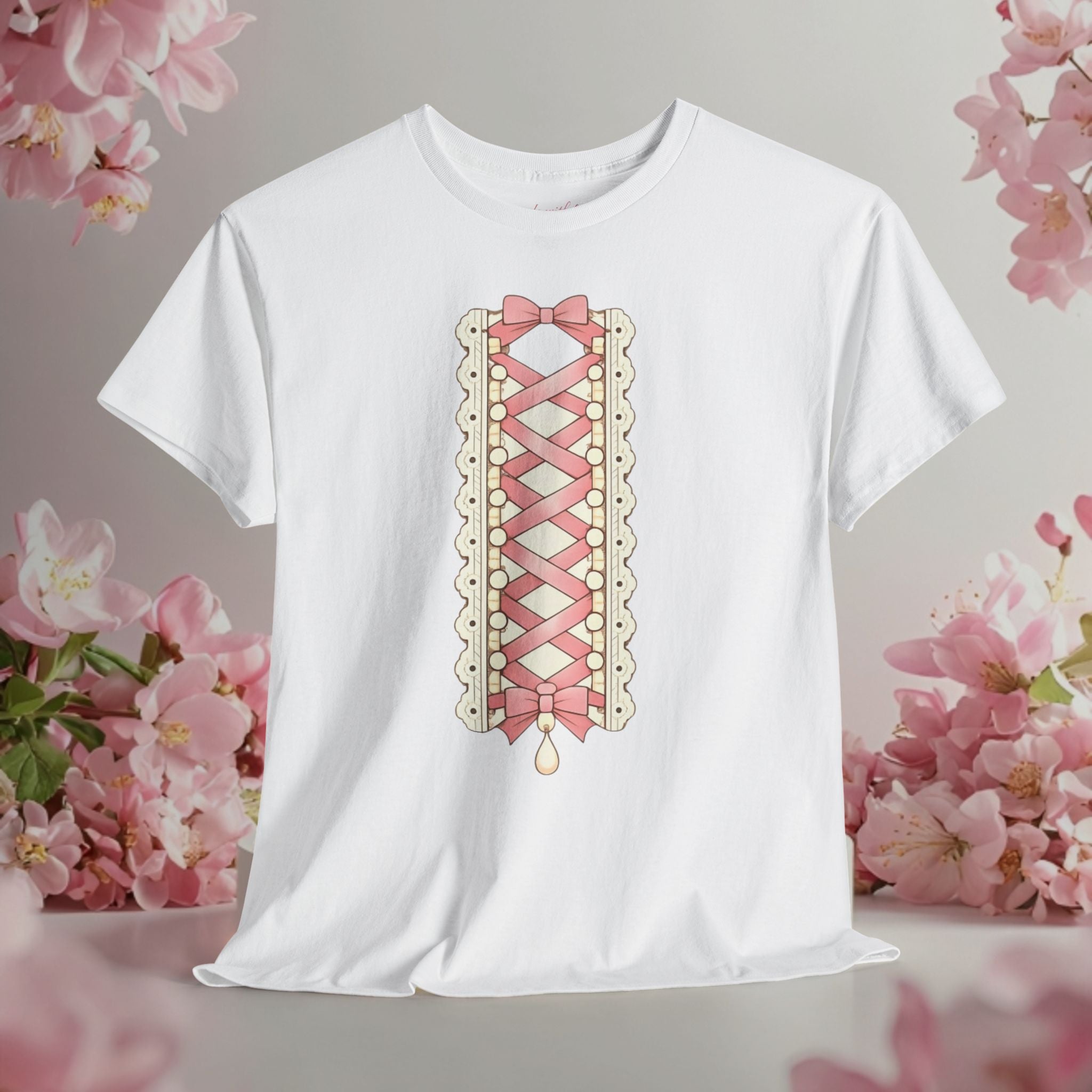 Pink Corset Ribbon T-Shirt