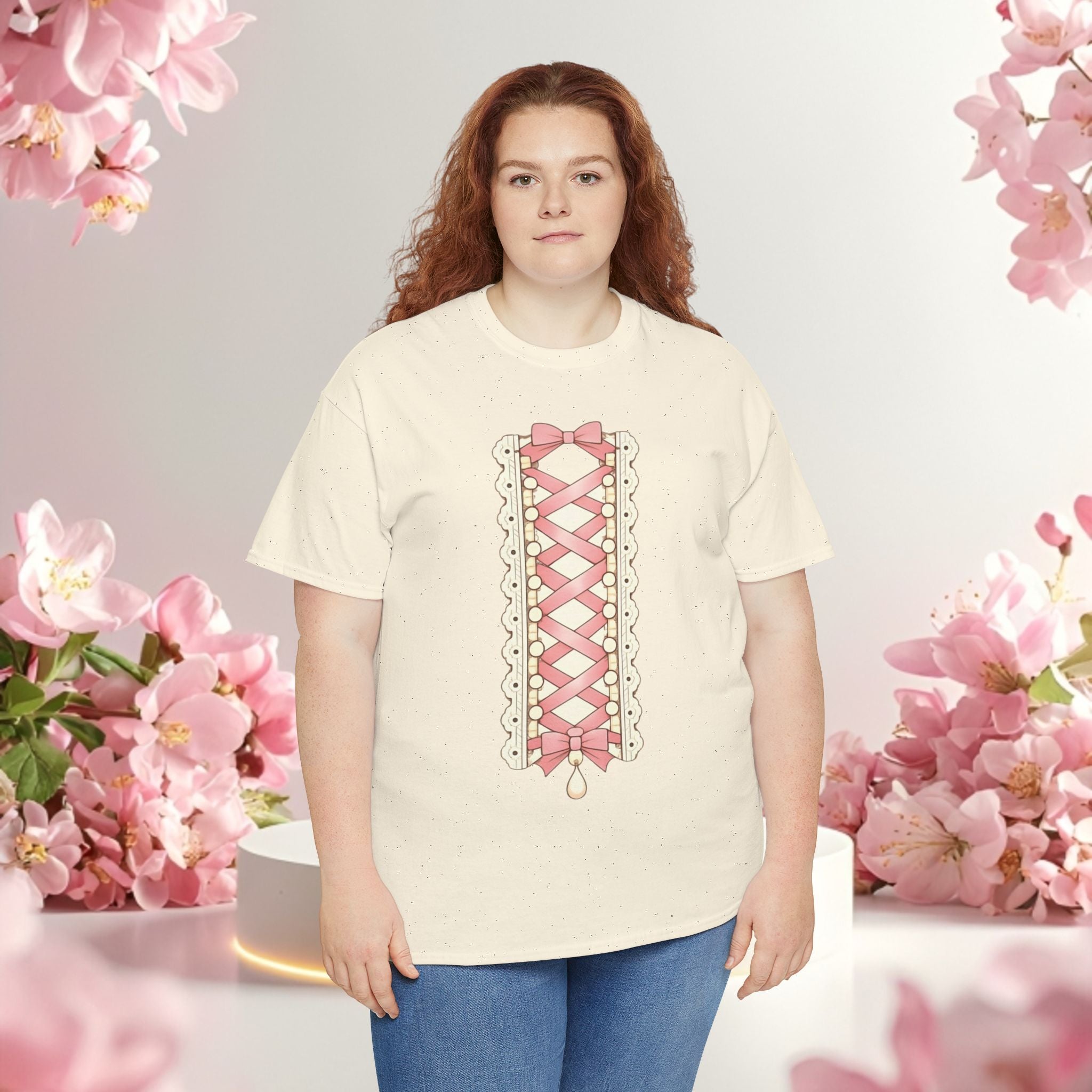 Pink Corset Ribbon T-Shirt