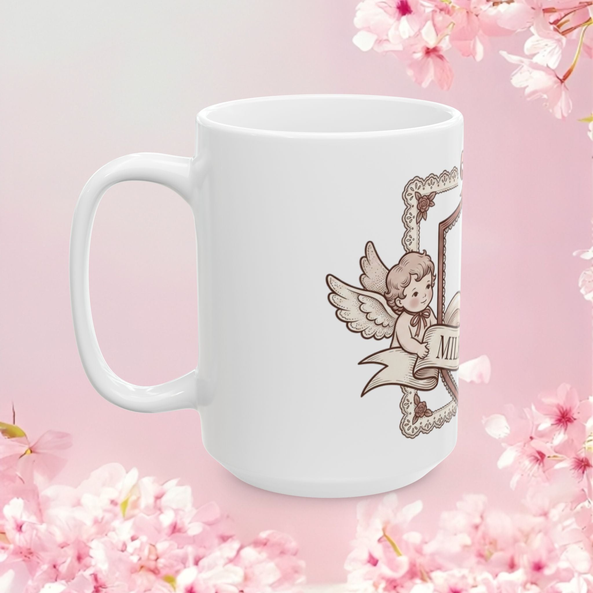 Vintage Cute Soft Ceramic Mug — Retro Cozy 11oz & 15oz Coffee Cup