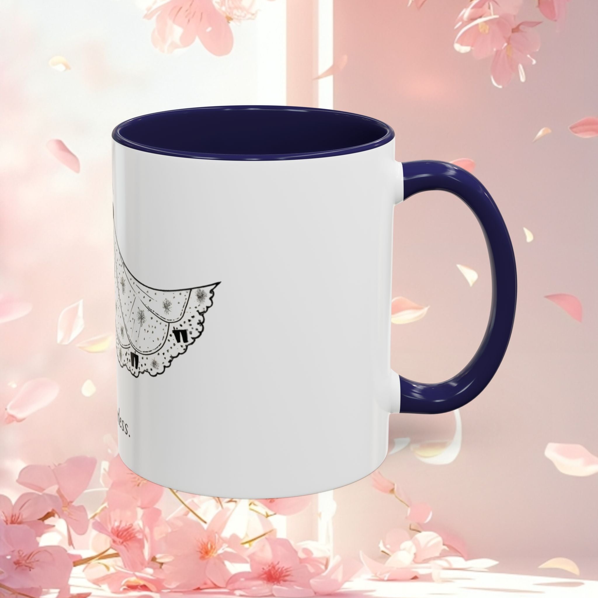 Cherub Illustration Accent Coffee Mug — Confident Angel Design (11/15 oz)