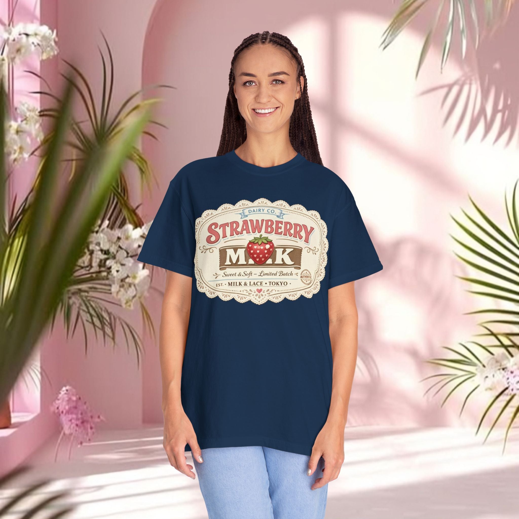 Strawberry Milk Vintage Label T-Shirt