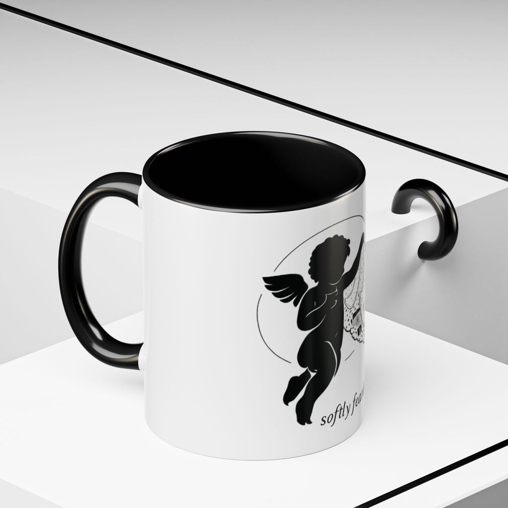 Cherub Illustration Accent Coffee Mug — Confident Angel Design (11/15 oz)
