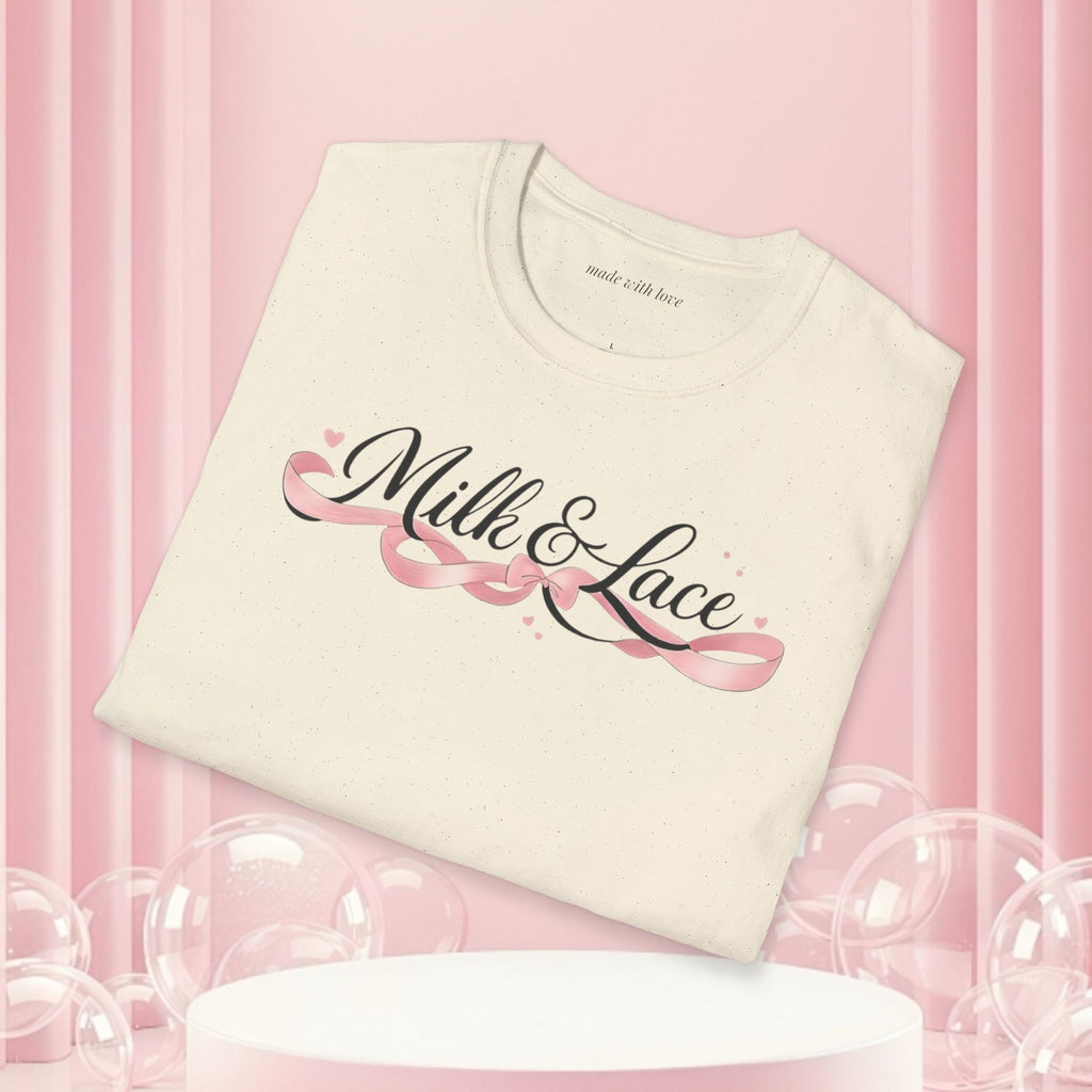 Feminine Script Tee — Gentle Floral Script T-Shirt