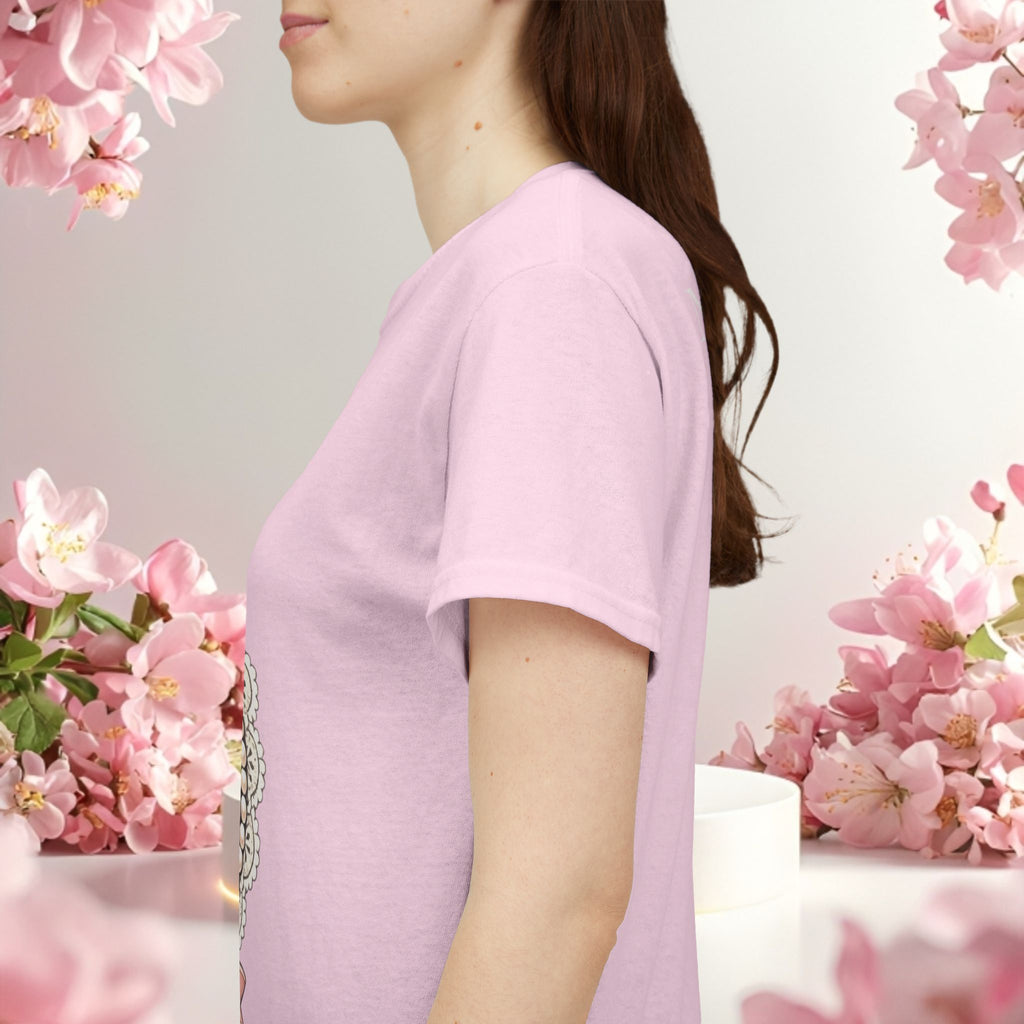 Cute Girly Cat T-Shirt — Soft Pastel Cat Graphic Tee for Cat Lovers