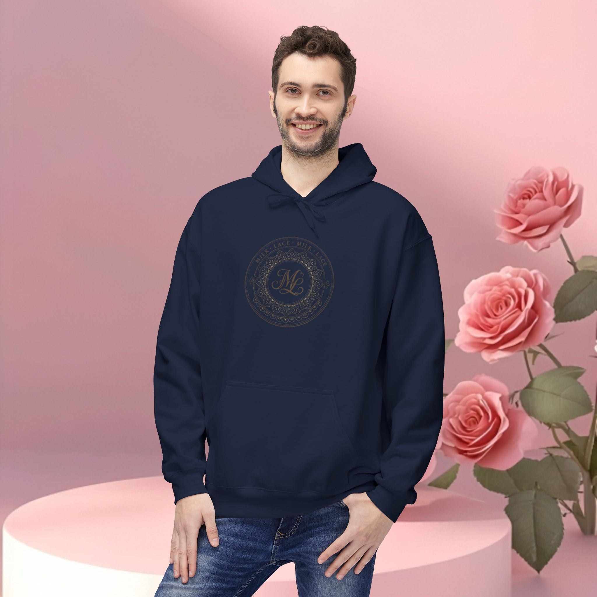 Minimalist Floral Typographic Hoodie — Floral Text Design