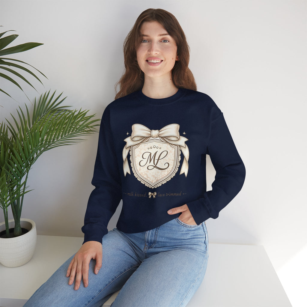 Vintage Cream Monogram Crewneck Sweatshirt
