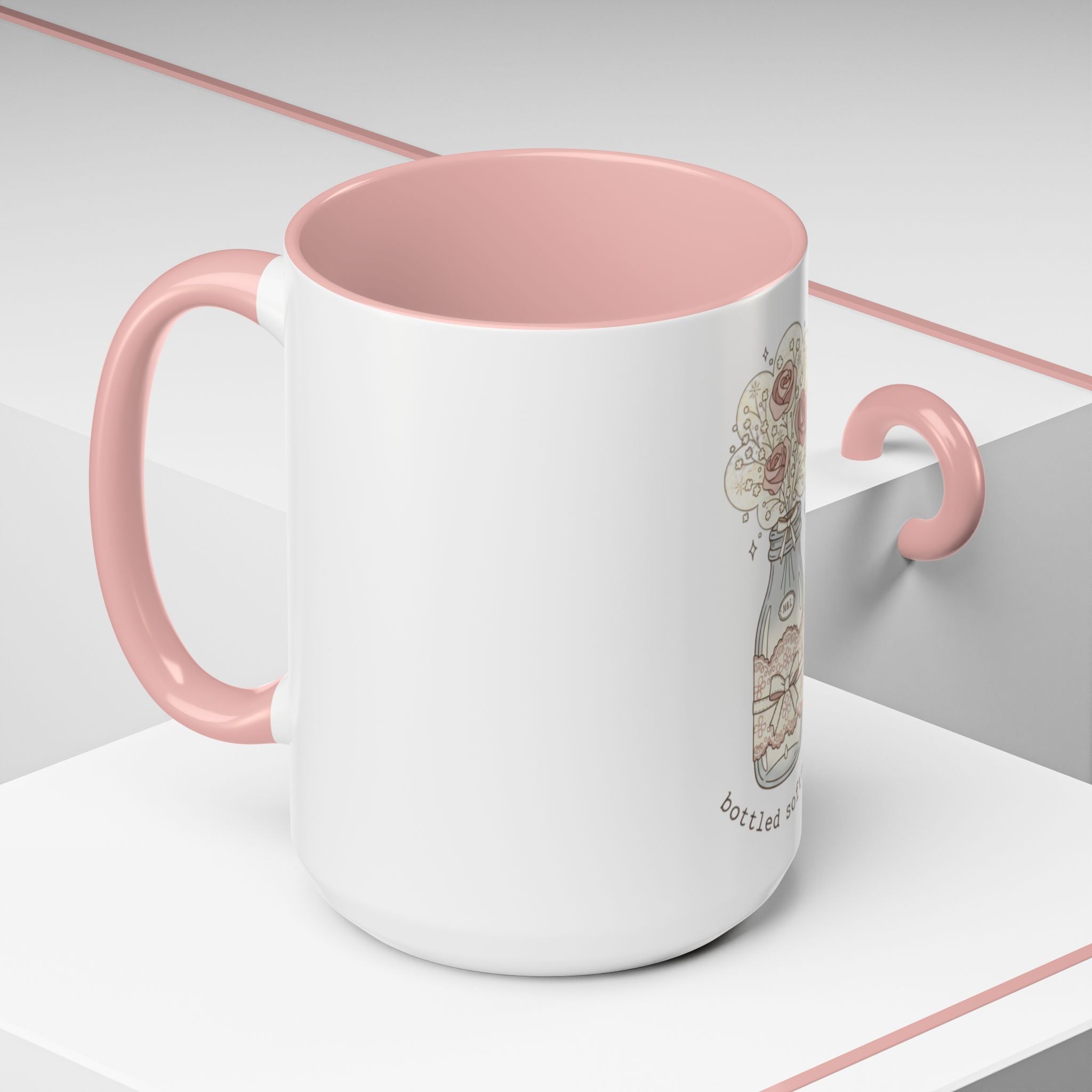 Soft Floral Accent Coffee Mug — Gentle Floral 11/15oz