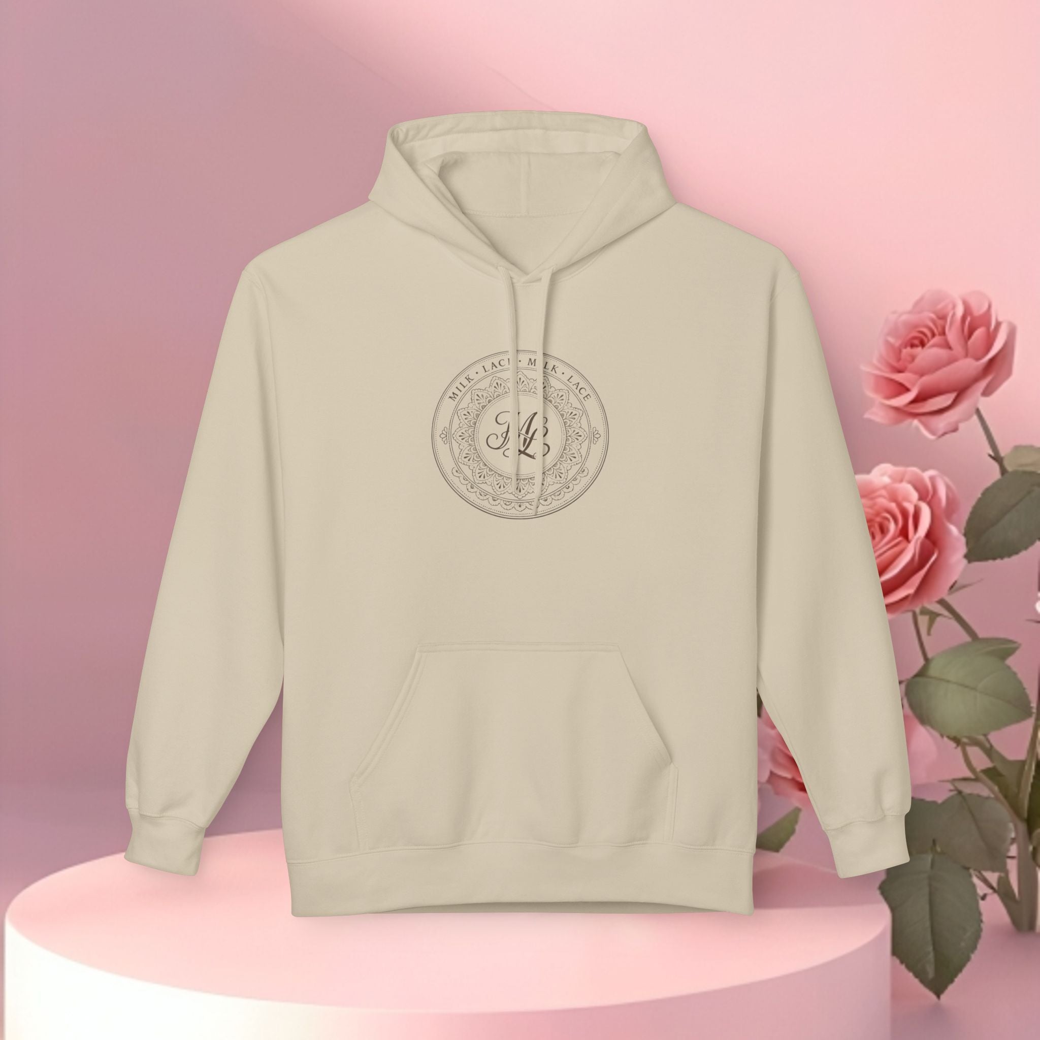 Minimalist Floral Typographic Hoodie — Floral Text Design