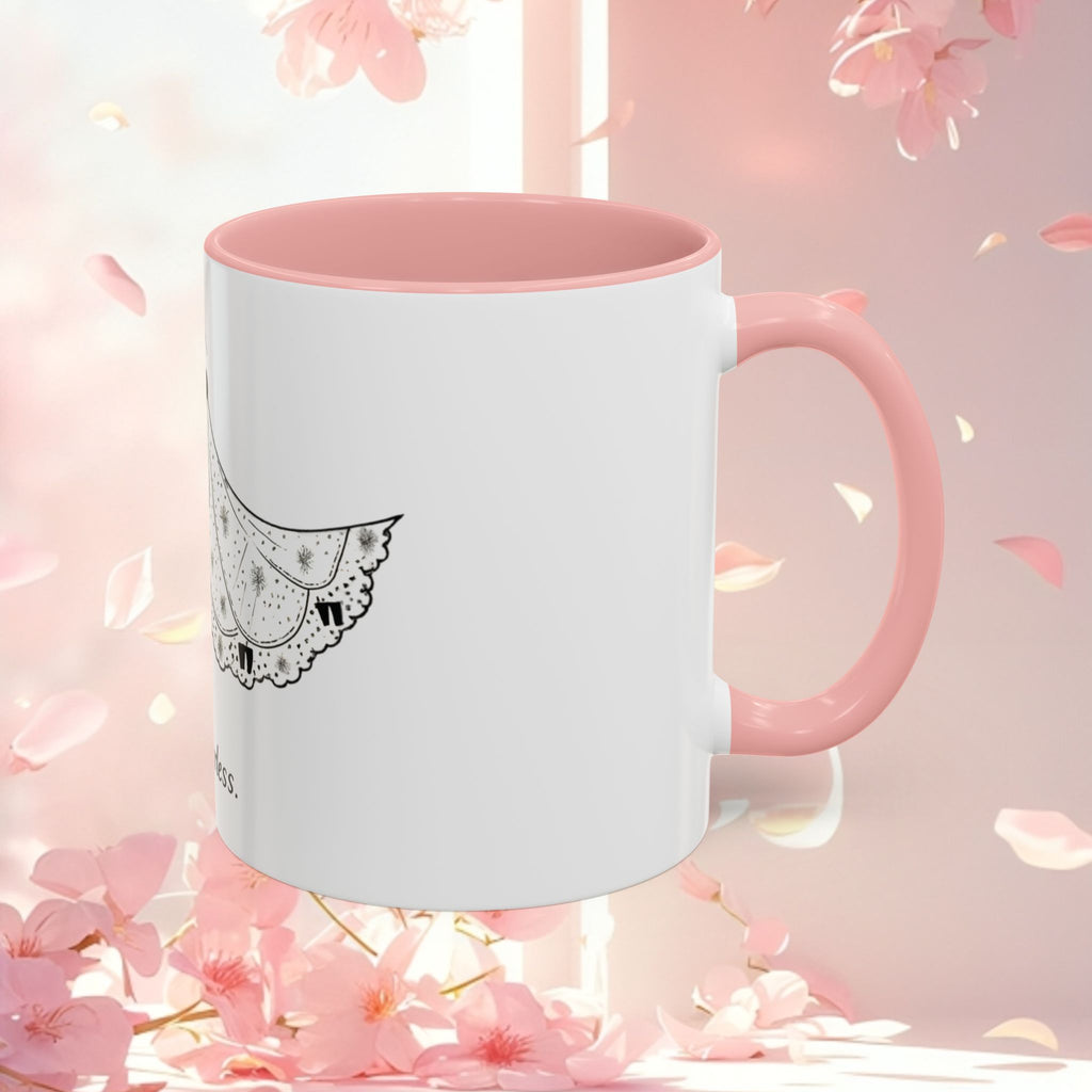 Cherub Illustration Accent Coffee Mug — Confident Angel Design (11/15 oz)