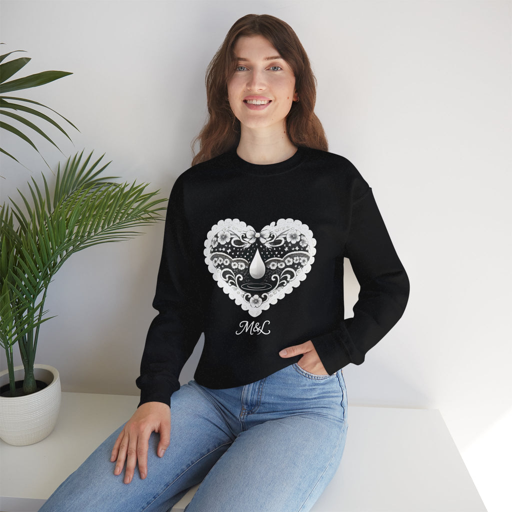 Lace Heart Graphic Sweatshirt