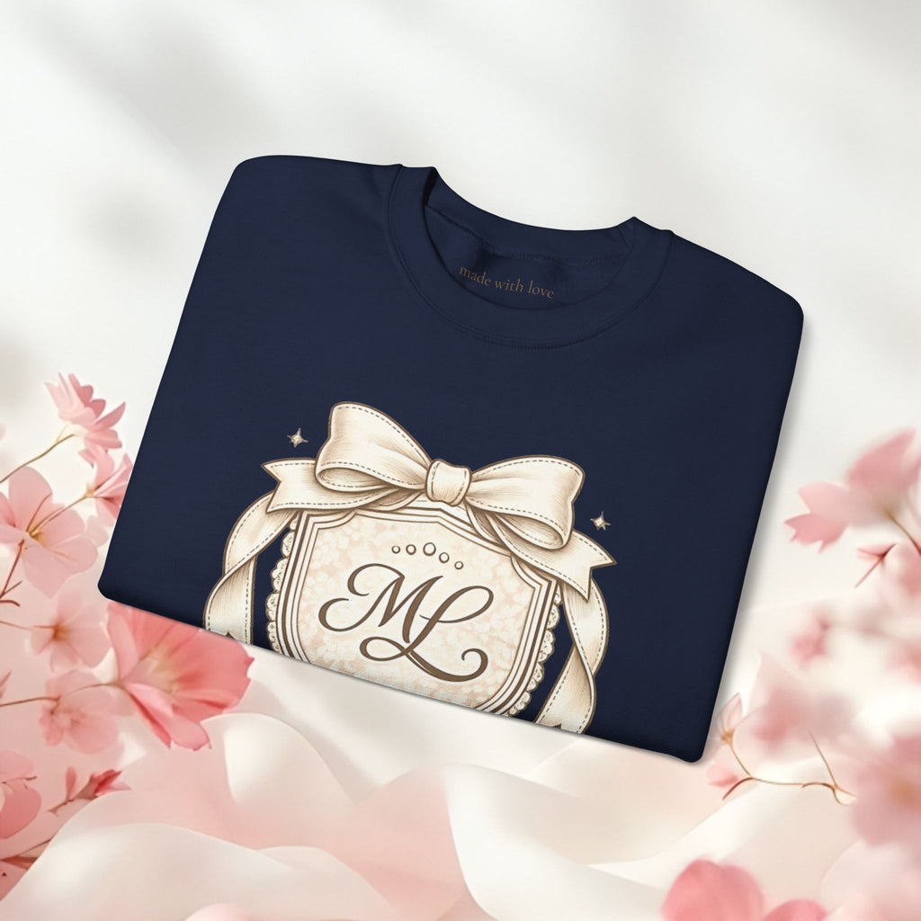 Vintage Cream Monogram Crewneck Sweatshirt