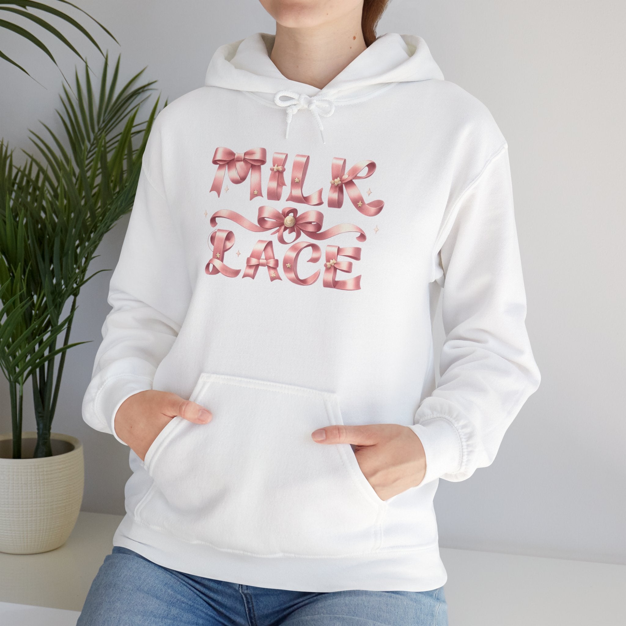 Floral Feminine Typography Hoodie — Feminine Floral Script Hooded Sweatshirt