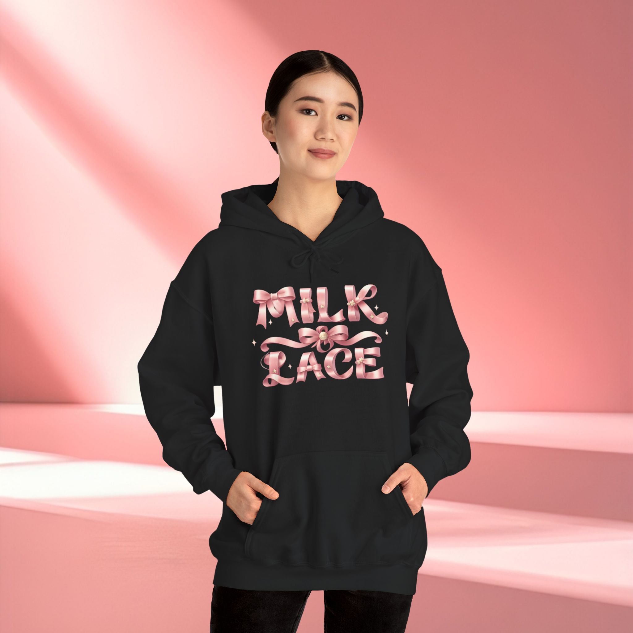 Floral Feminine Typography Hoodie — Feminine Floral Script Hooded Sweatshirt