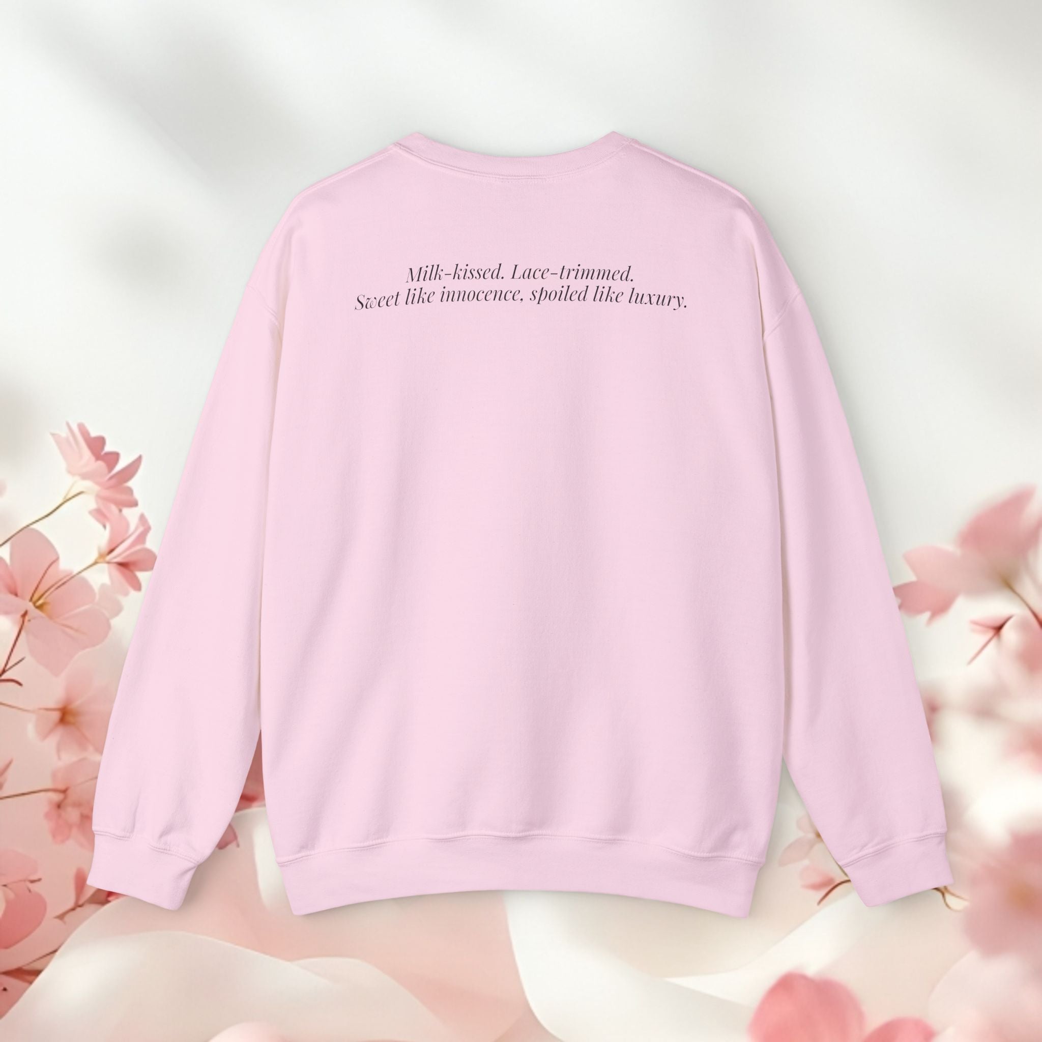 Milk & Lace Crewneck Sweatshirt — Cute Pastel Vintage Milk Carton Design