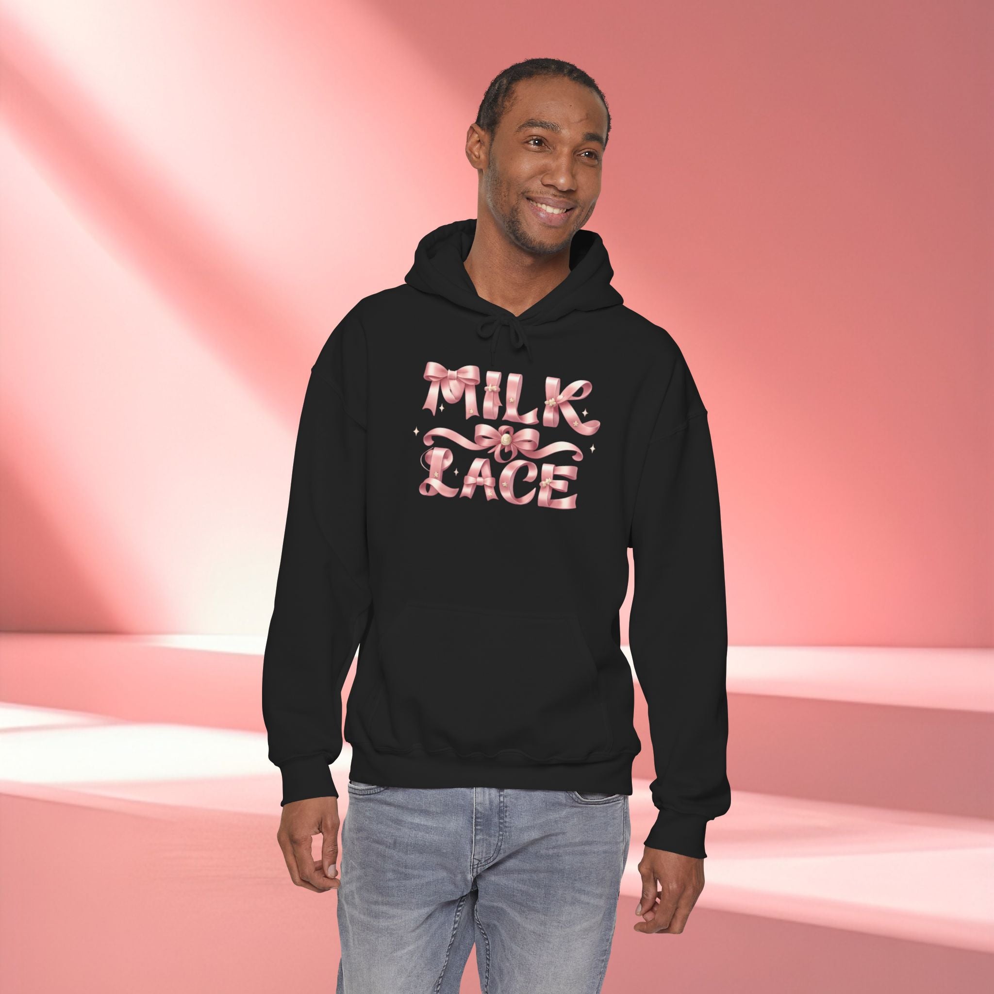 Floral Feminine Typography Hoodie — Feminine Floral Script Hooded Sweatshirt