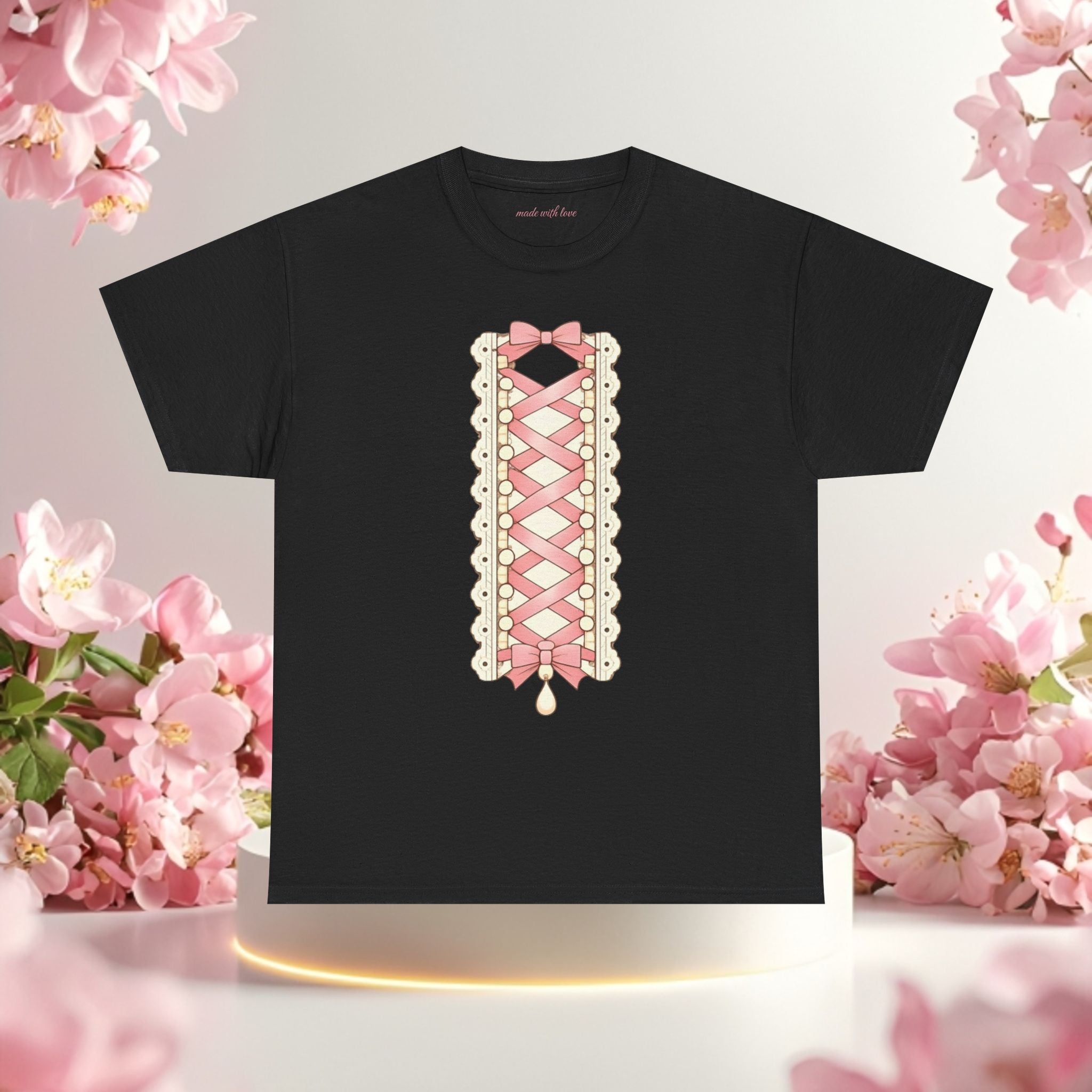 Pink Corset Ribbon T-Shirt