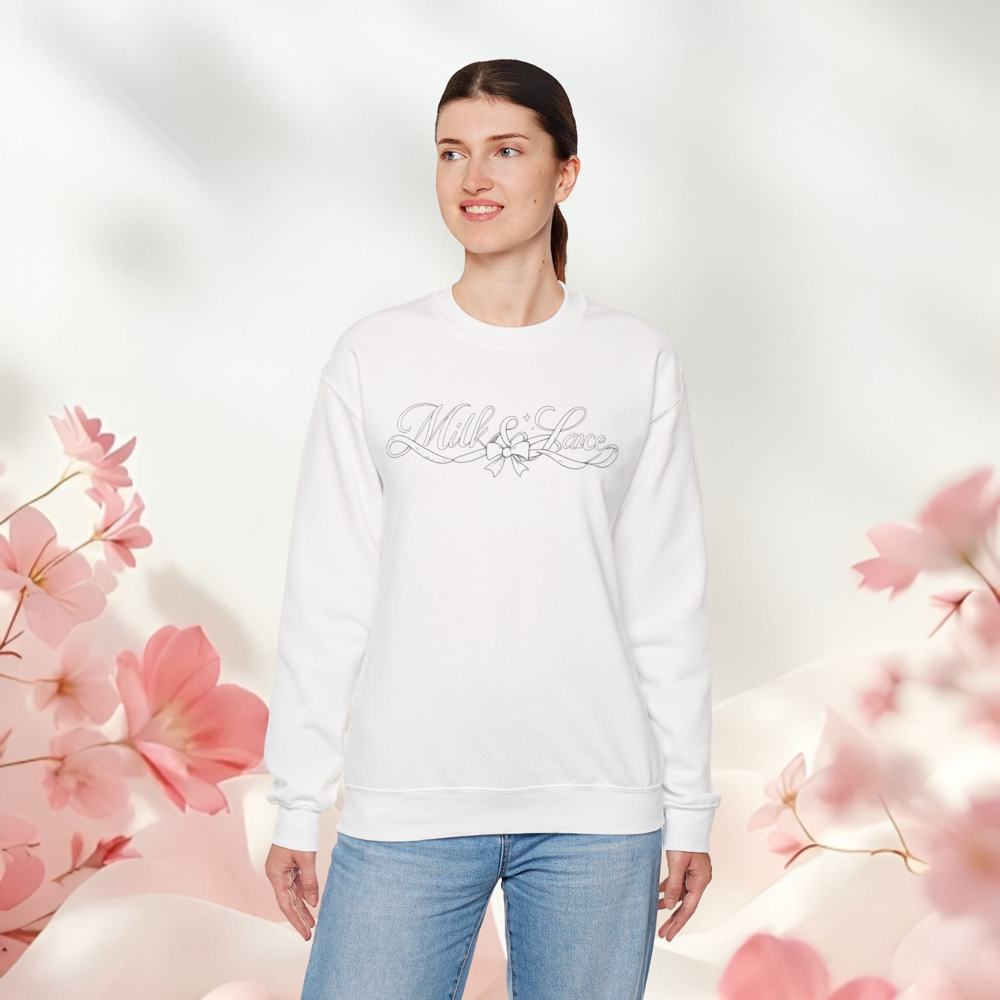 Cozy Floral Script Crewneck Sweatshirt