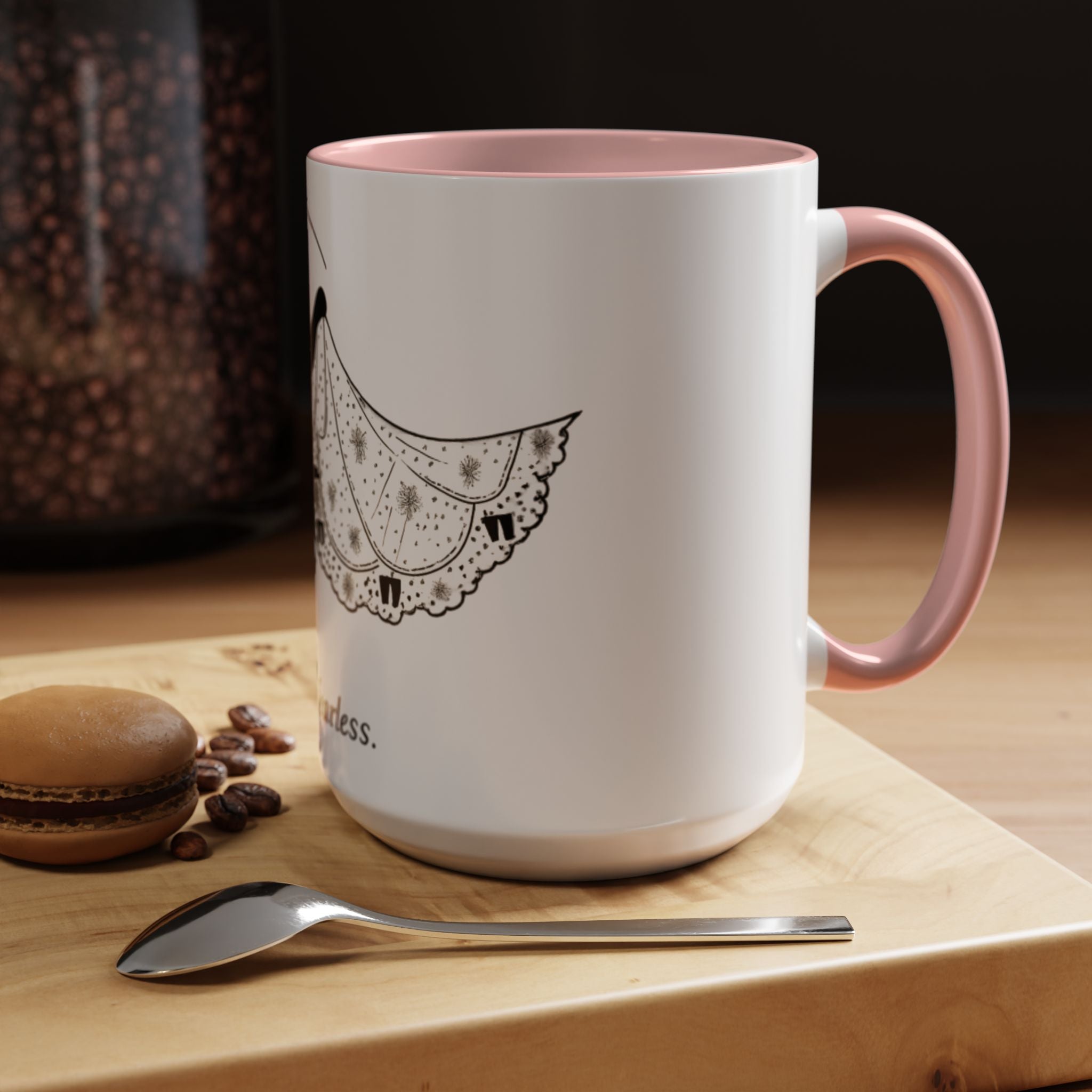 Cherub Illustration Accent Coffee Mug — Confident Angel Design (11/15 oz)