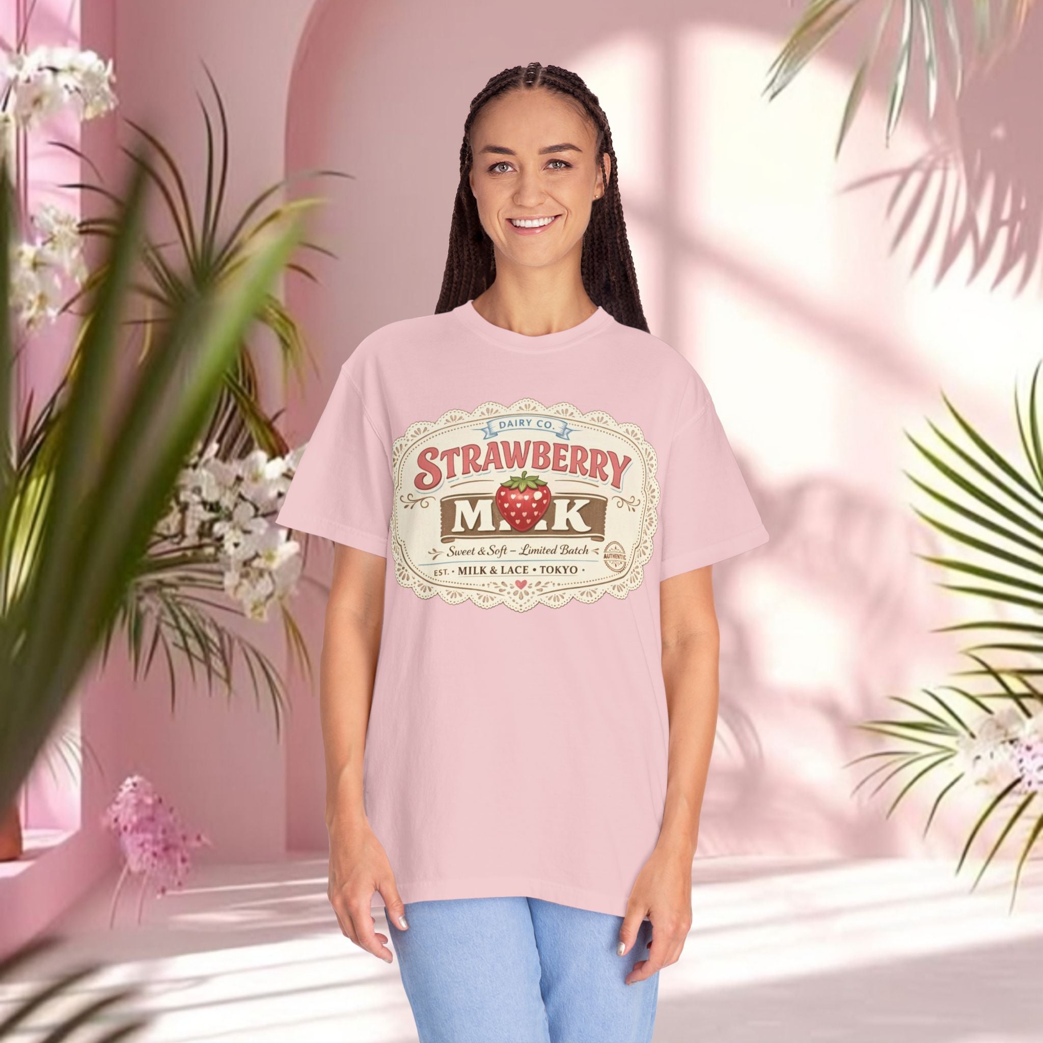 Strawberry Milk Vintage Label T-Shirt