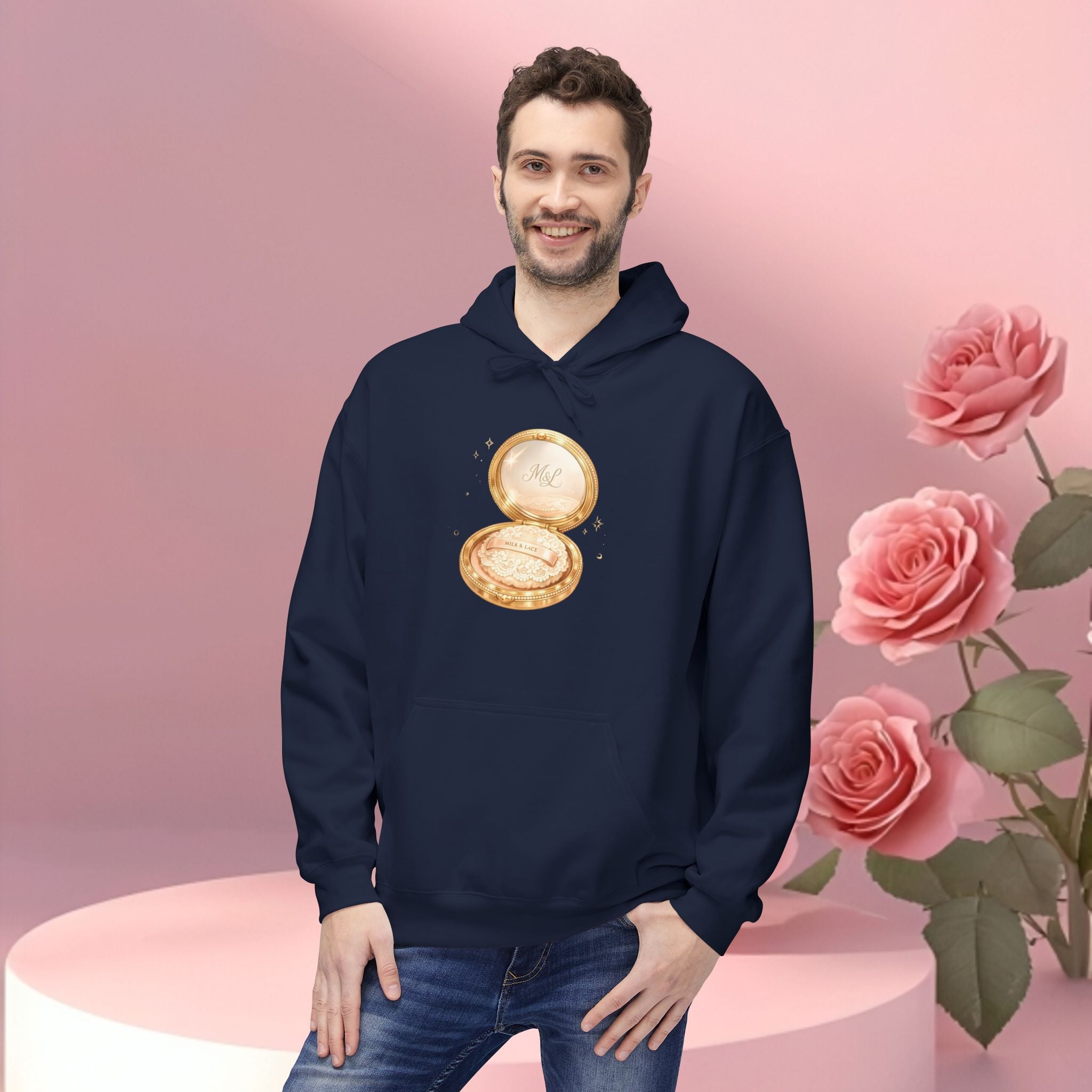 Gold Minimal Graphic Hoodie — Clean Metallic Accent Fleece