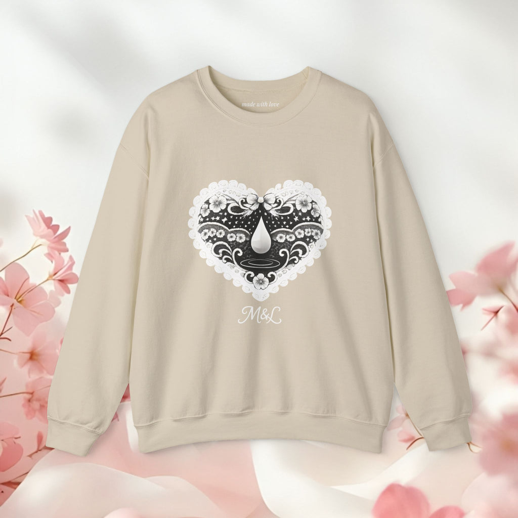 Lace Heart Graphic Sweatshirt