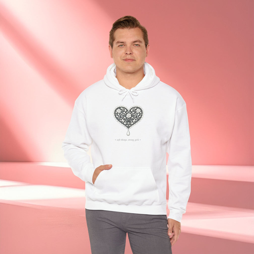 Romantic Delicate Graphic Hoodie — Floral-Inspired Cozy Sweatshirt