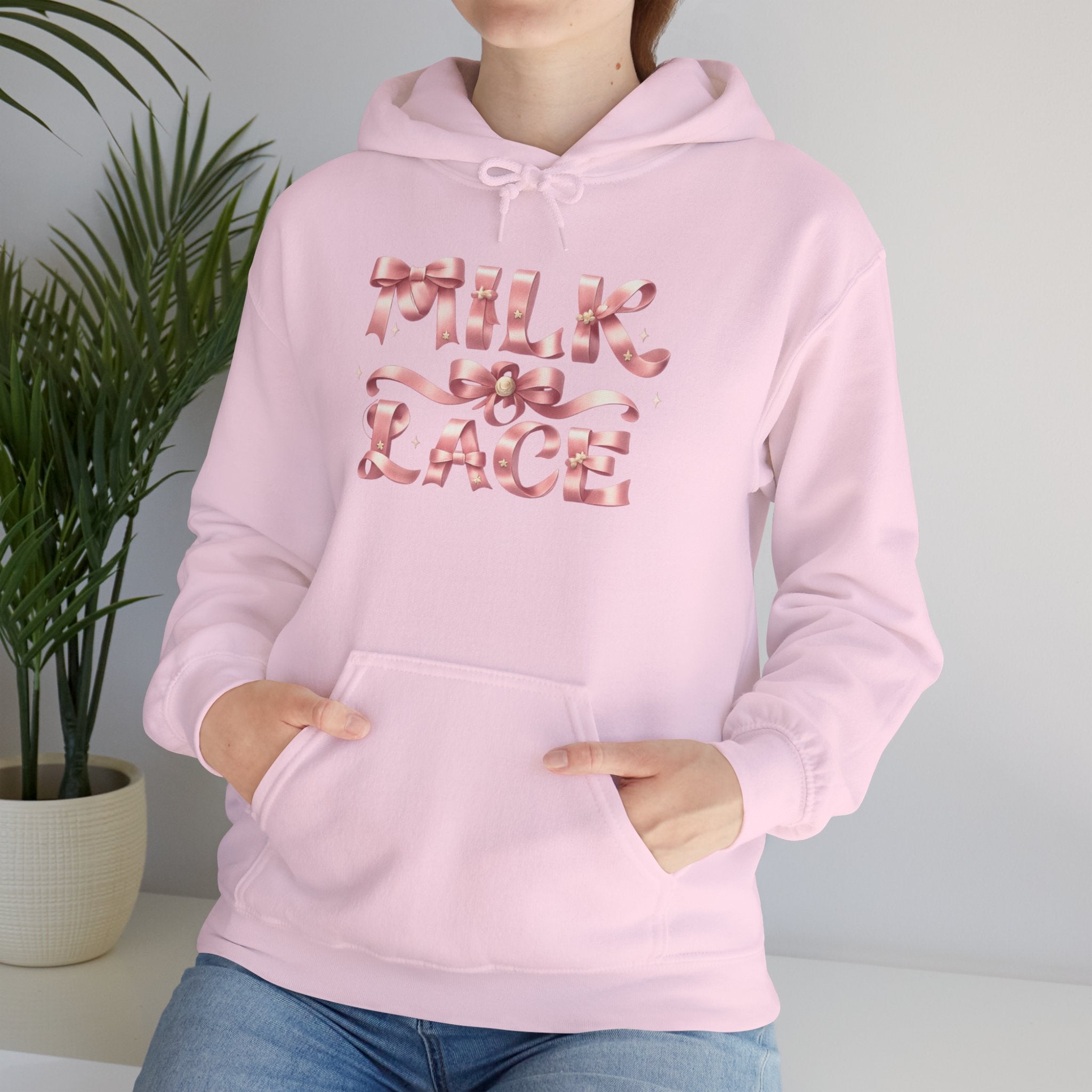 Floral Feminine Typography Hoodie — Feminine Floral Script Hooded Sweatshirt