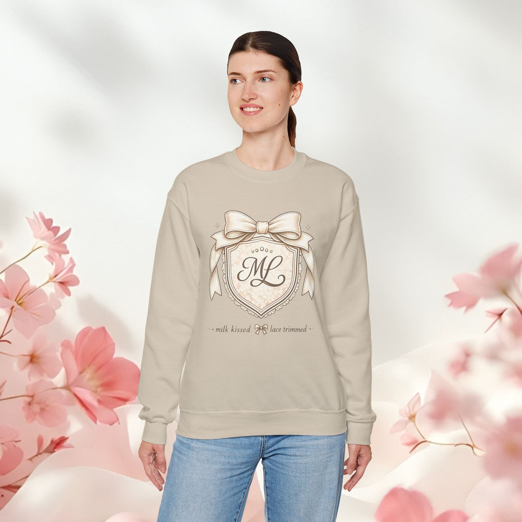 Vintage Cream Monogram Crewneck Sweatshirt