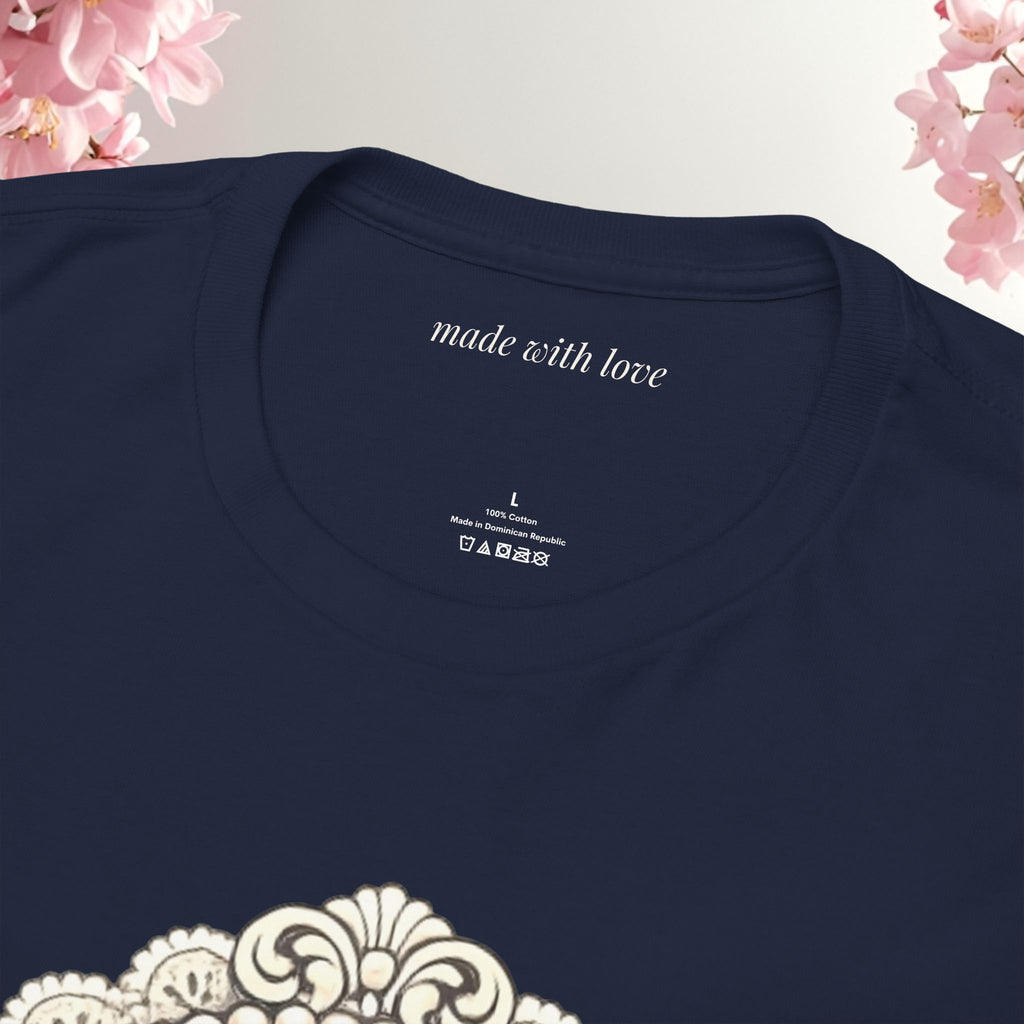 Cute Girly Cat T-Shirt — Soft Pastel Cat Graphic Tee for Cat Lovers