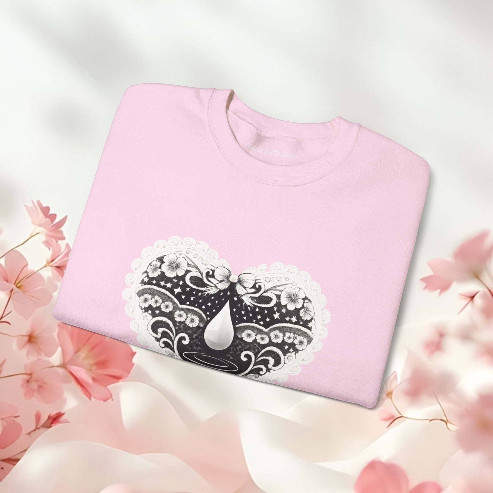 Lace Heart Graphic Sweatshirt