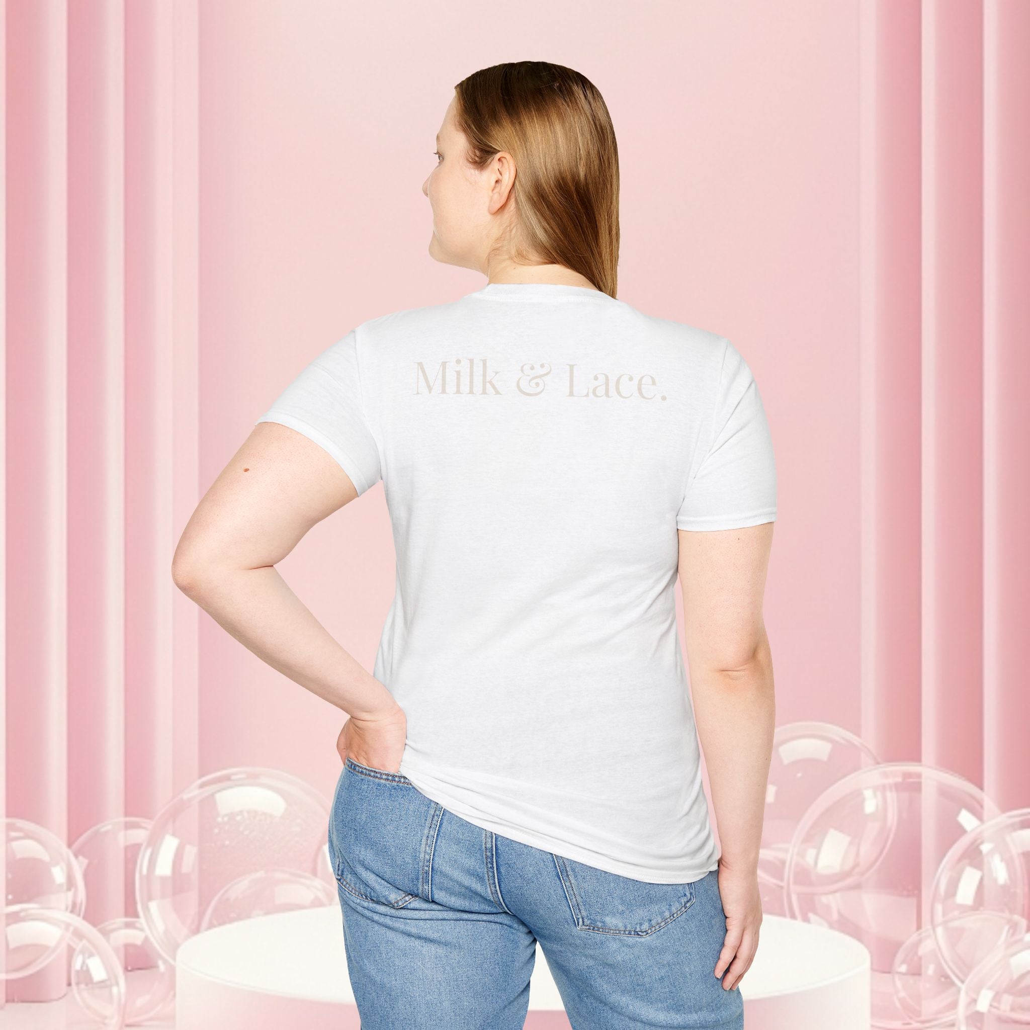 Pearl Necklace Graphic T‑Shirt — 'Milk & Lace' Minimalist Jewelry Tee