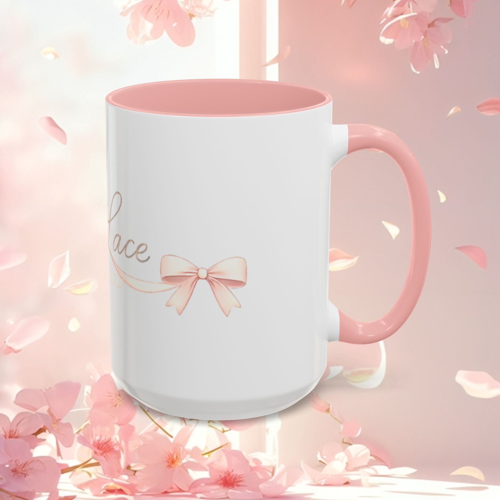 Charming Feminine Accent Coffee Mug — Soft, Elegant 11/15 oz