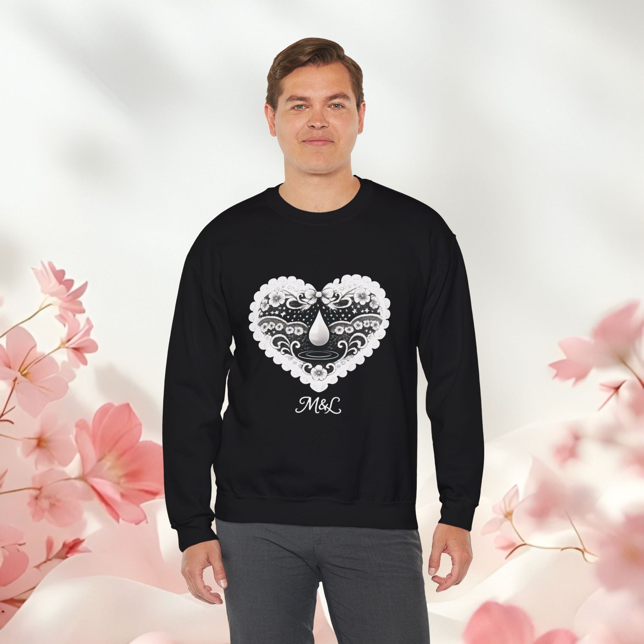 Lace Heart Graphic Sweatshirt