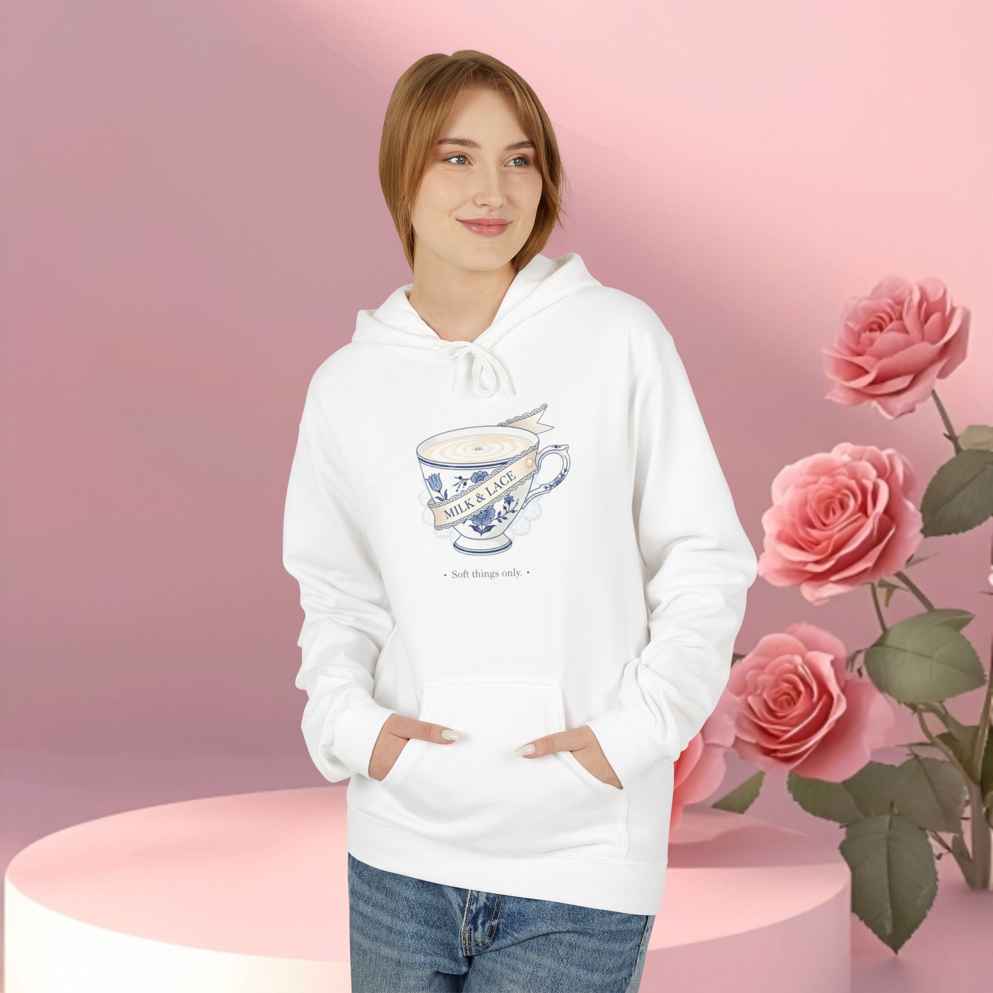Hoodie — Vintage Teacup 'Milk Tastes Best With Good Girls' Cozy Graphic