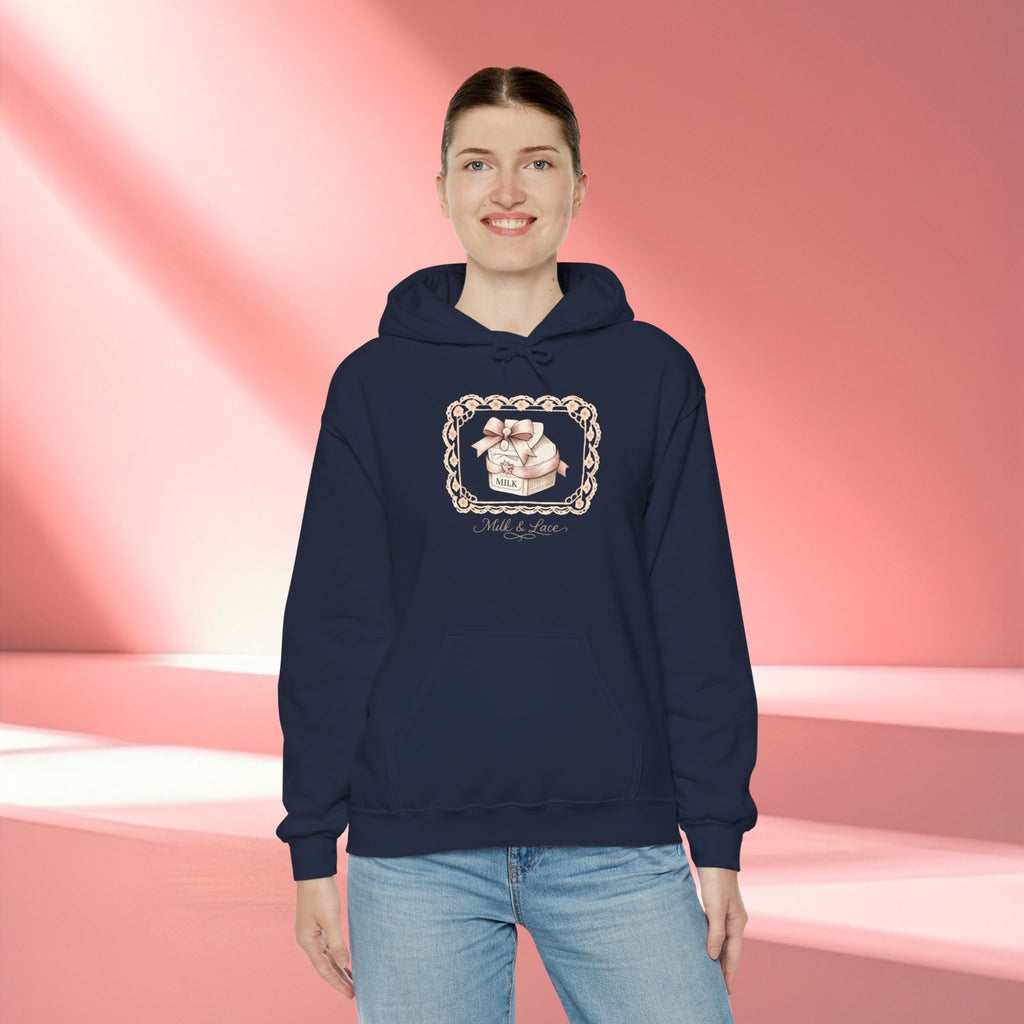 Pink Vintage Feminine Hoodie — Retro Feminine Pink Sweatshirt