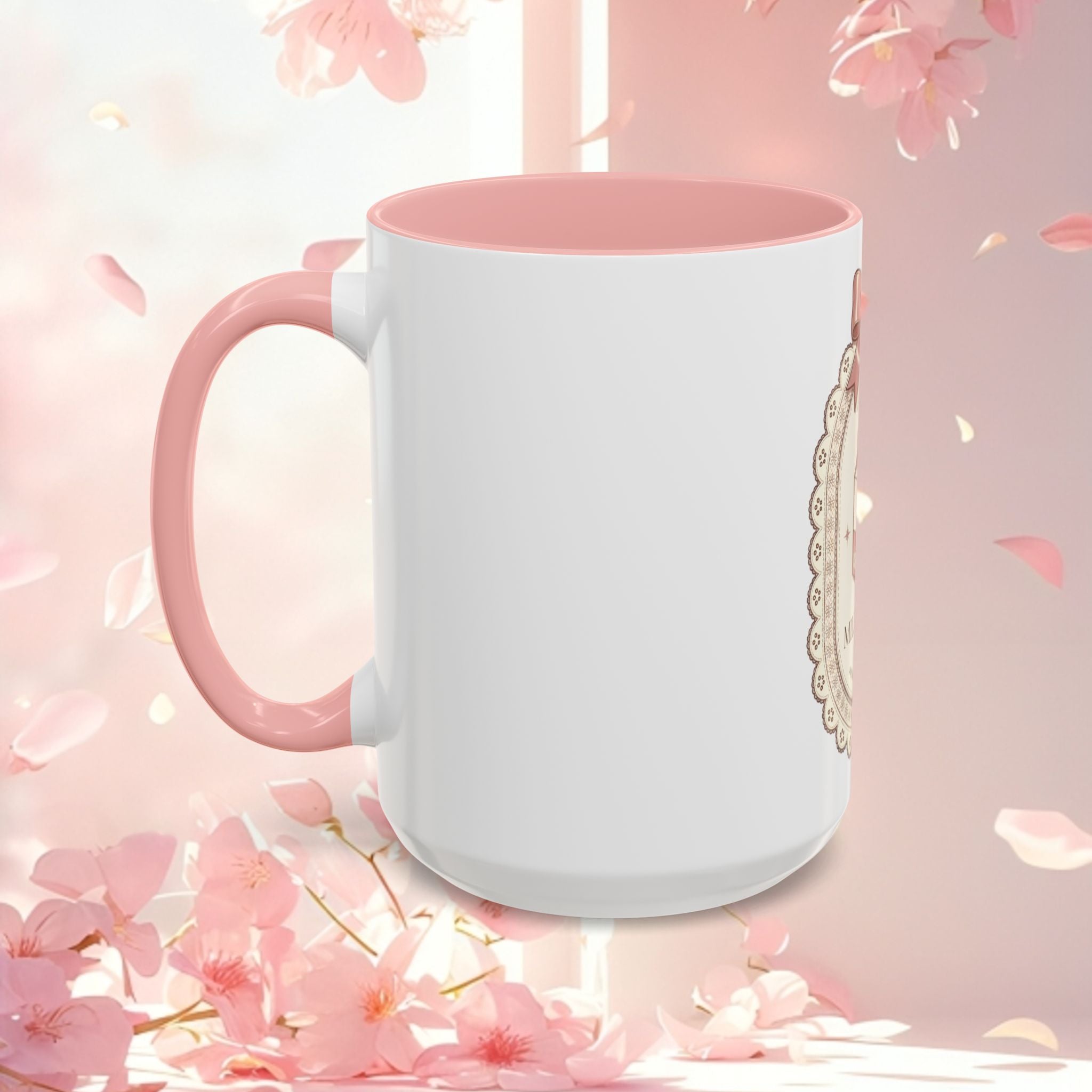 Cute Vintage Kawaii Accent Coffee Mug — Charming Retro Anime-Style Ceramic Mug (11/15 oz)