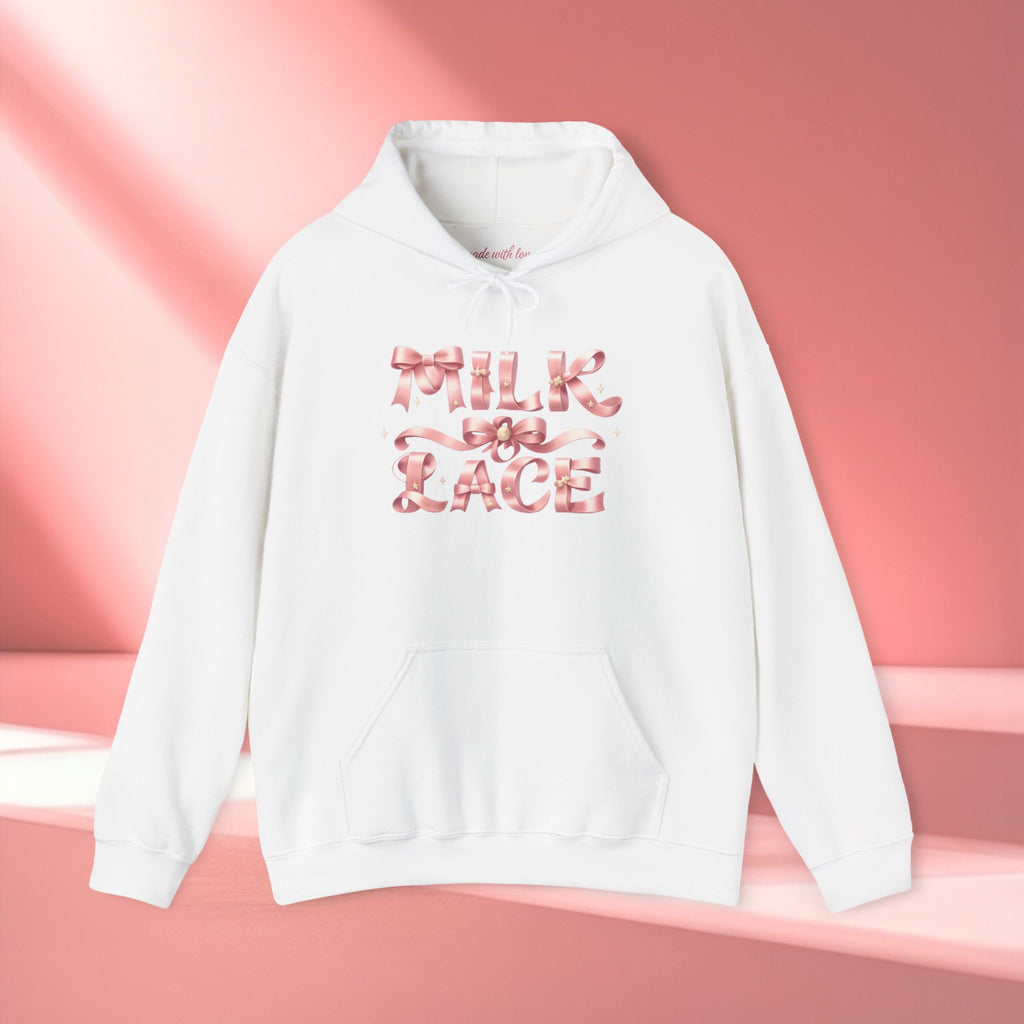 Floral Feminine Typography Hoodie — Feminine Floral Script Hooded Sweatshirt