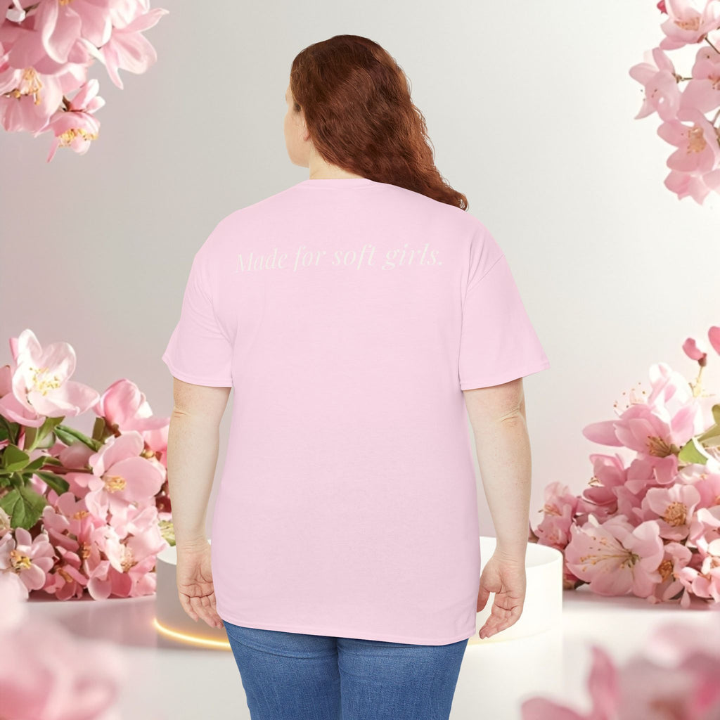 Cute Girly Cat T-Shirt — Soft Pastel Cat Graphic Tee for Cat Lovers