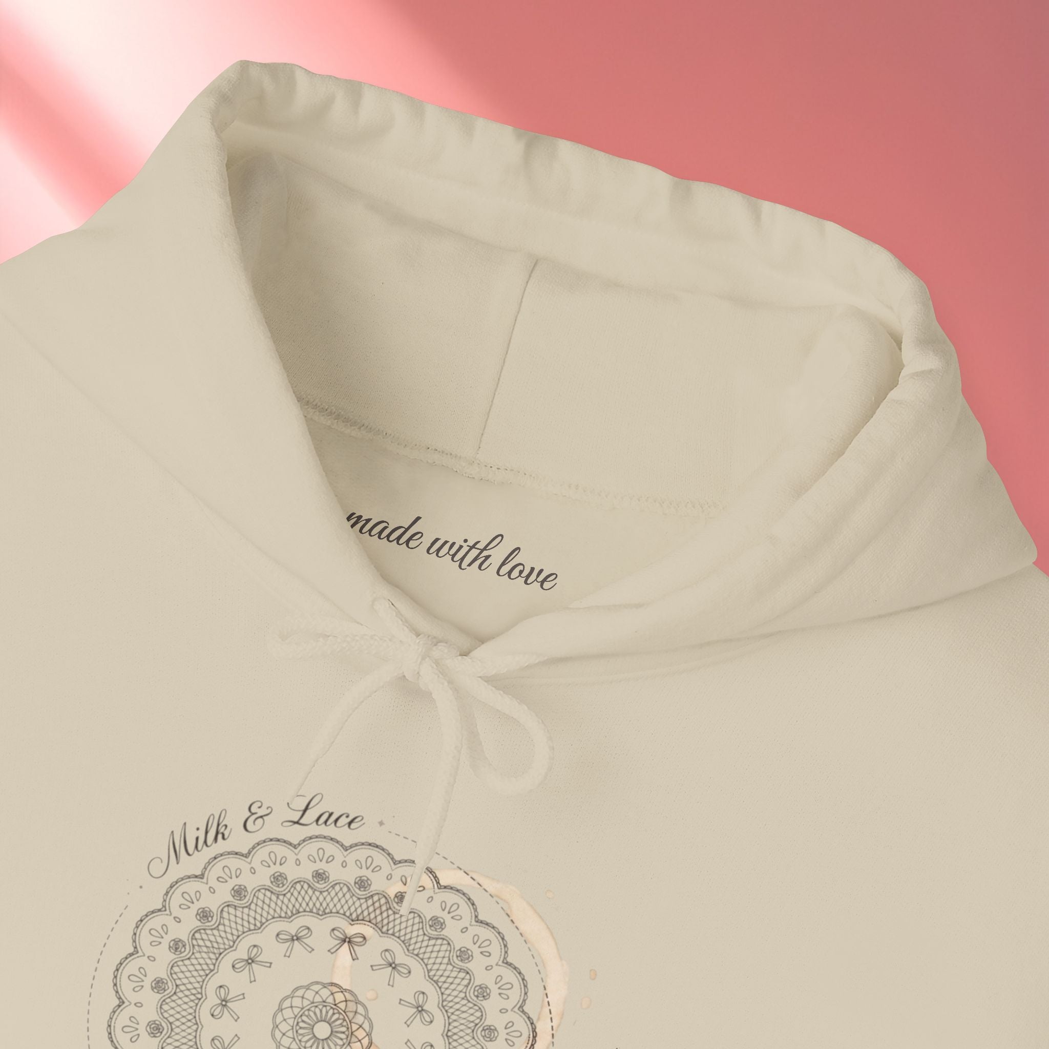 Mandala Coffee Stain Hoodie — Minimalist Boho Sweatshirt