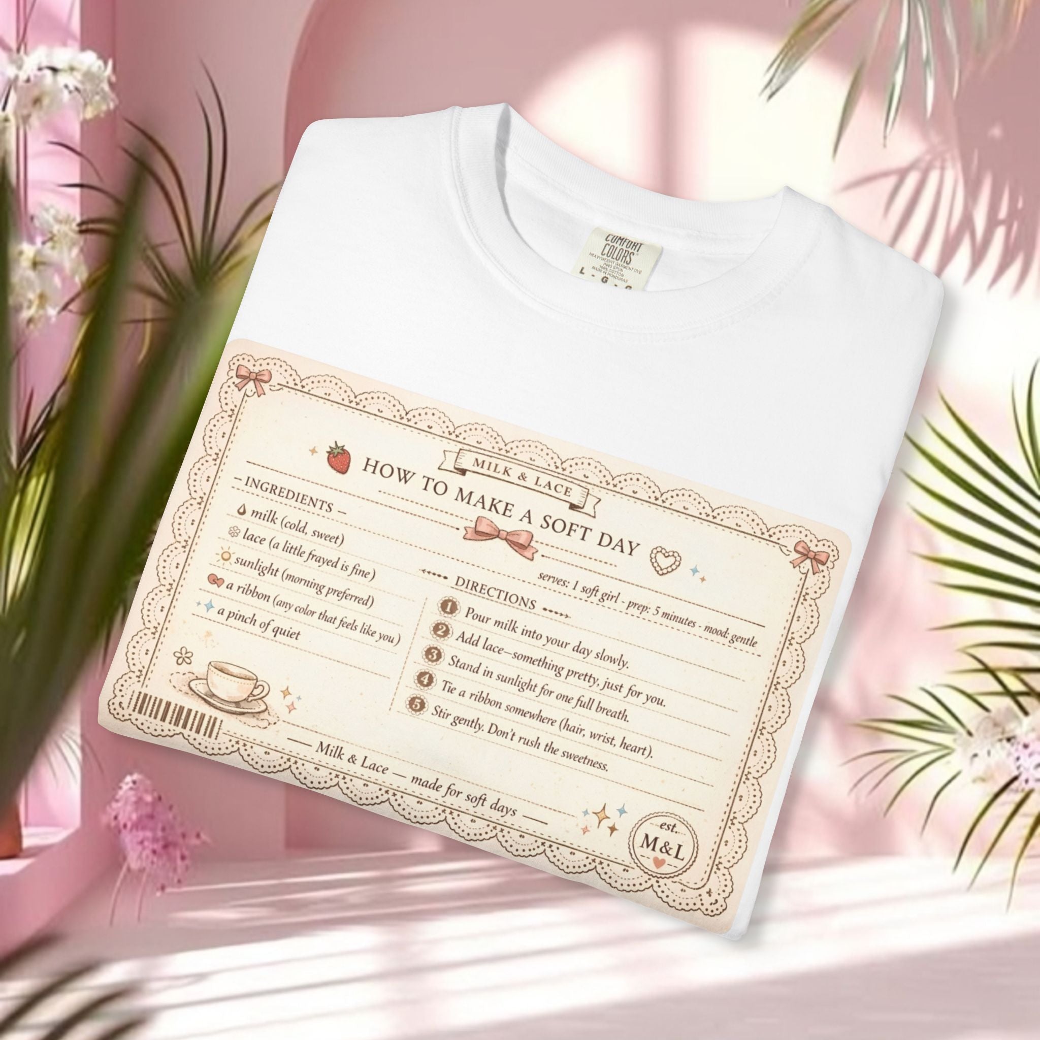 Vintage Tea-Recipe T-Shirt — "How to Make a Soft Day" Aesthetic Tee