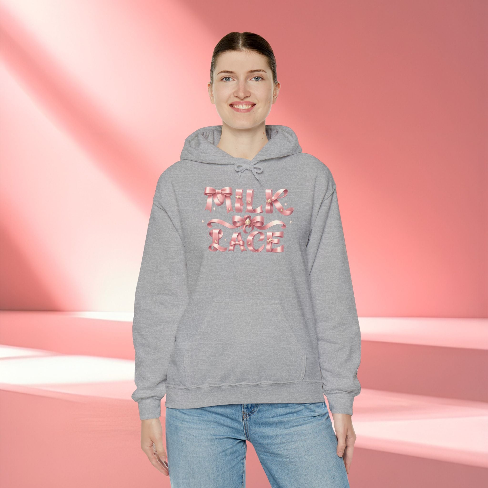 Floral Feminine Typography Hoodie — Feminine Floral Script Hooded Sweatshirt