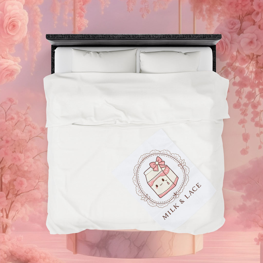 Kawaii Whimsical Velveteen Plush Blanket — Cute Cozy Throw