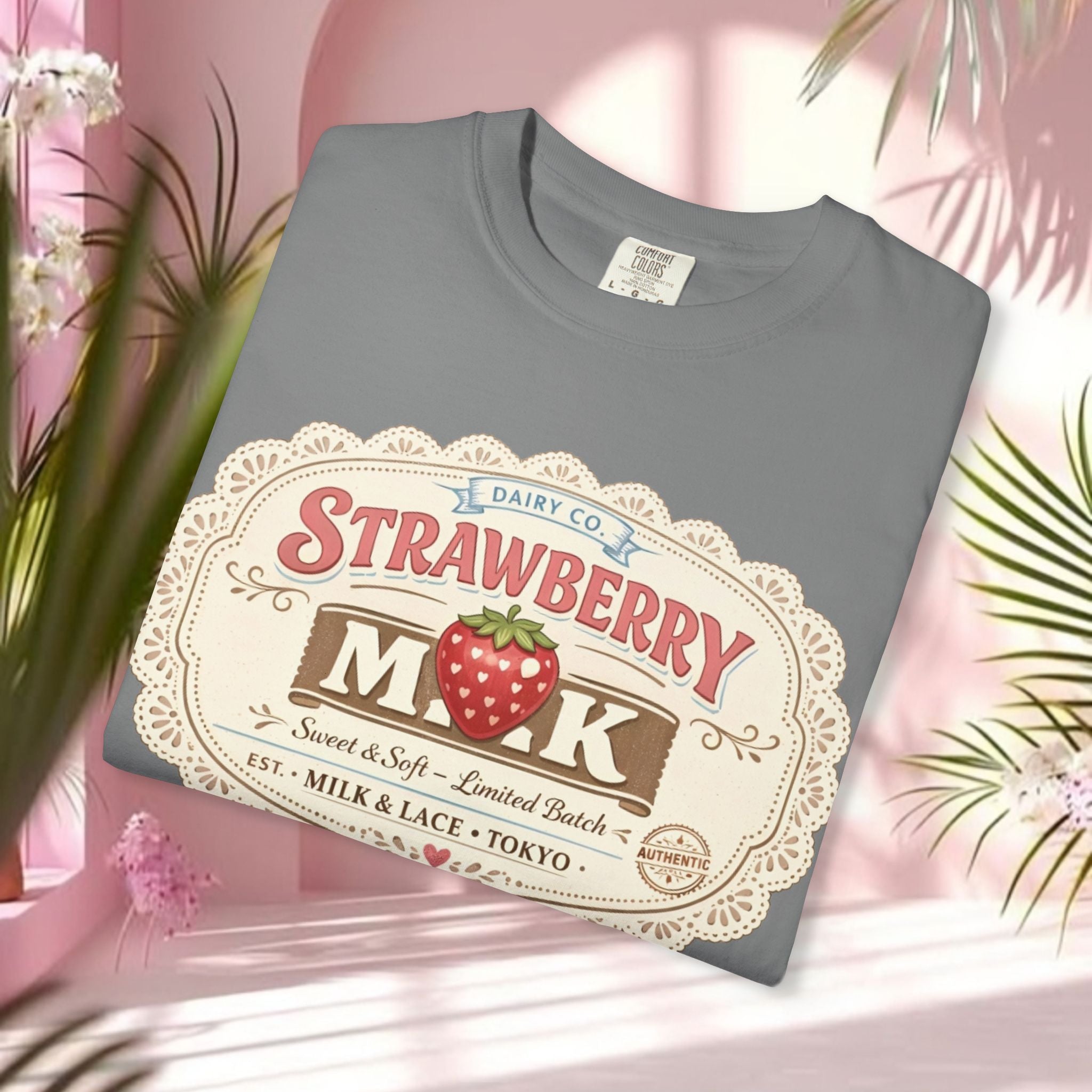 Strawberry Milk Vintage Label T-Shirt