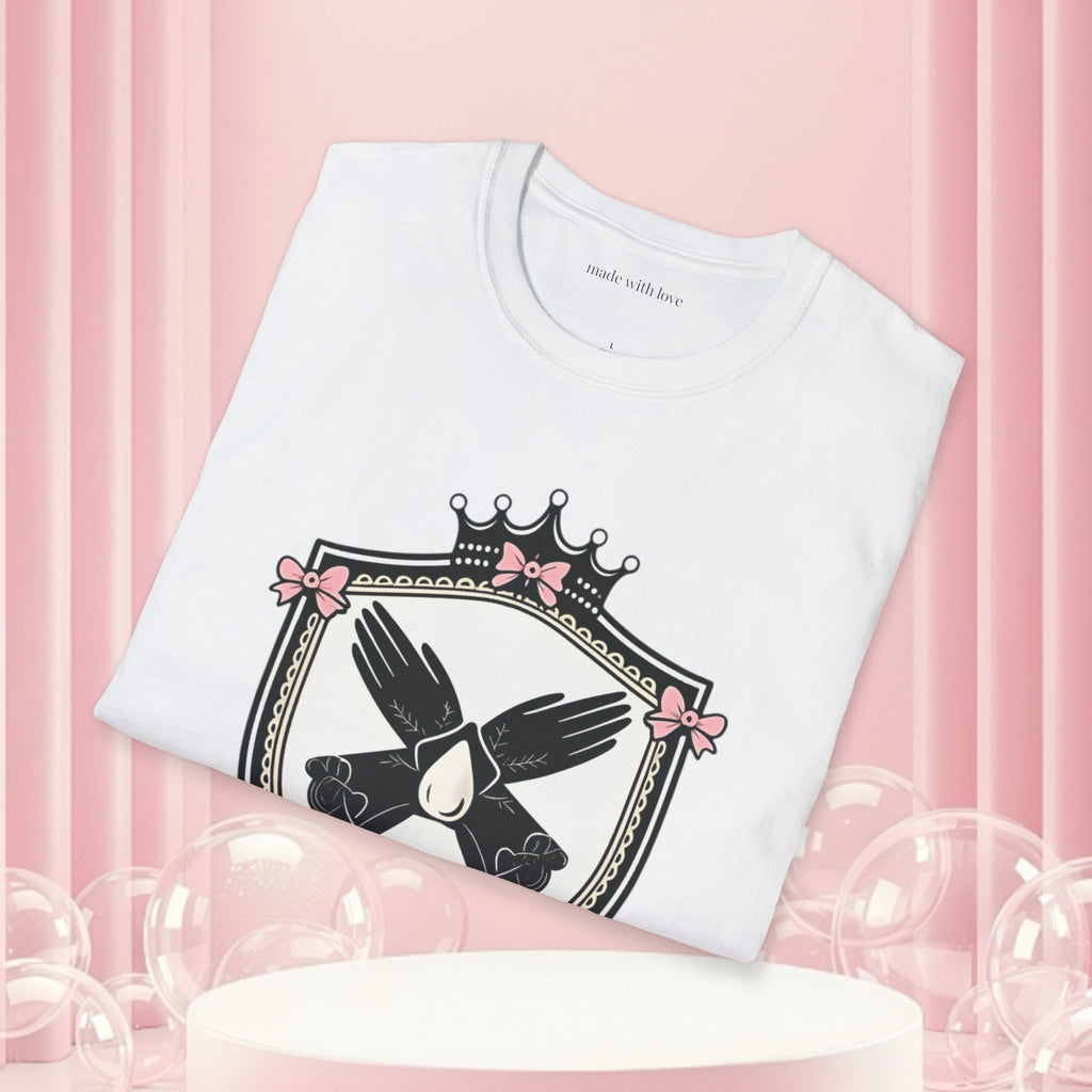 Soft Power Crest T‑Shirt — 'Milk & Lace' Feminine Crest Tee